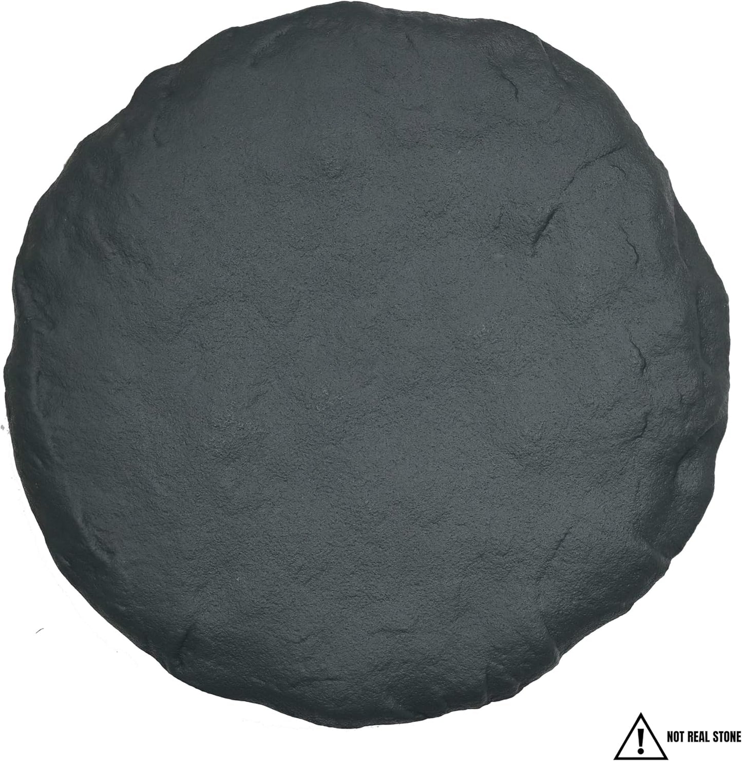 Ei Circular 15.5” Stepping Stones with Ground Stakes - Home or Garden Step Stones for Outdoor Walkway or Pathway Pavers - Resin Material (4, Slate Grey)