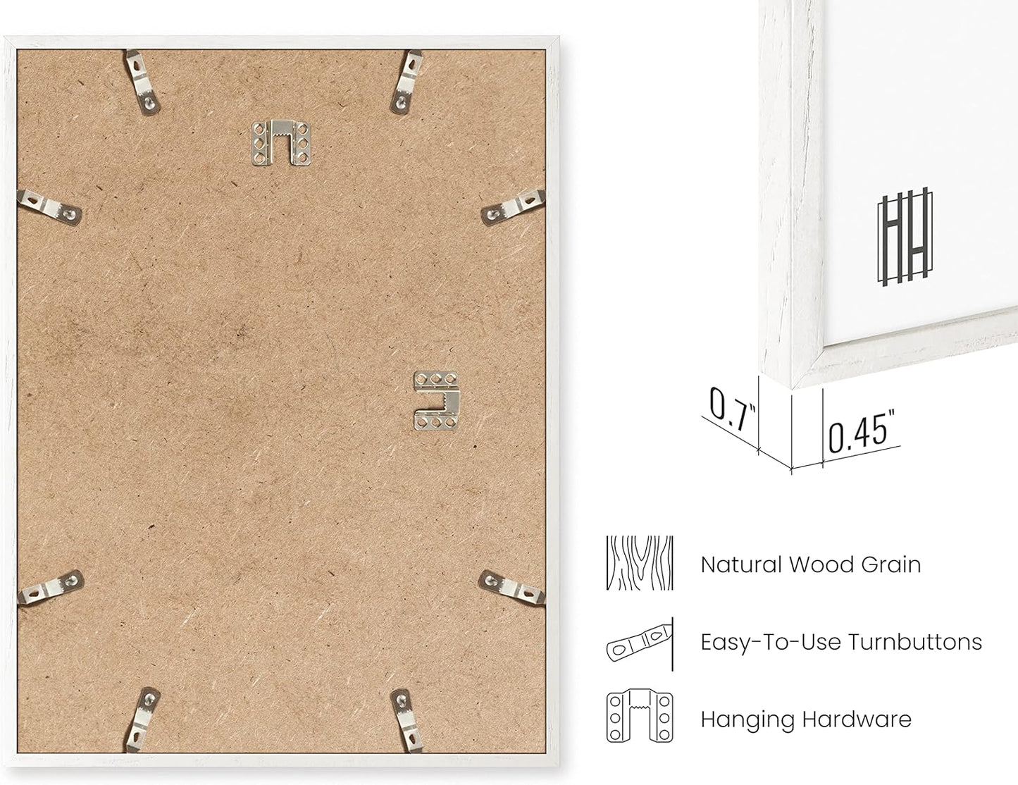 HAUS AND HUES 11x17 Picture Frame - 11 X 17 Frame Wood Picture Frames, 11x17 Poster Frame Wooden Picture Frames, 17x11 Picture Frame Wooden Frames, Frame 11x17 Natural Wood Frame (White Oak Frame)