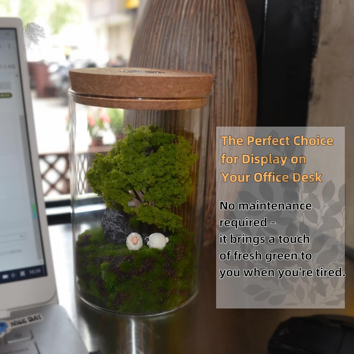 Oakwell Eternal Nature Desktop Ornament, a Miniature Scene Model with LED Light, a Gift for Yourself and Friends, Suitable for Decorating Scenes Such as Office Desks, Closets, Bedrooms, etc.