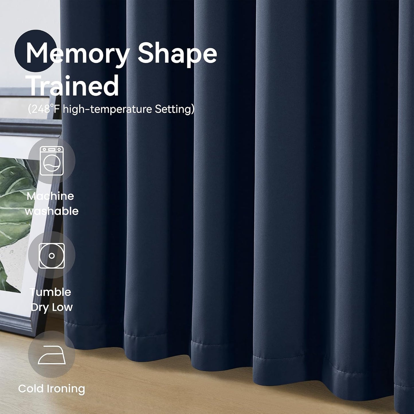 KangBang Navy Blue Room Darkening Curtains 108 Inches Long, Pinch Pleat Light Blocking Elegant Modern Patriotic Nautical Decor for Living Room Boys Bedroom, 40”Wx108”L,2 Panels