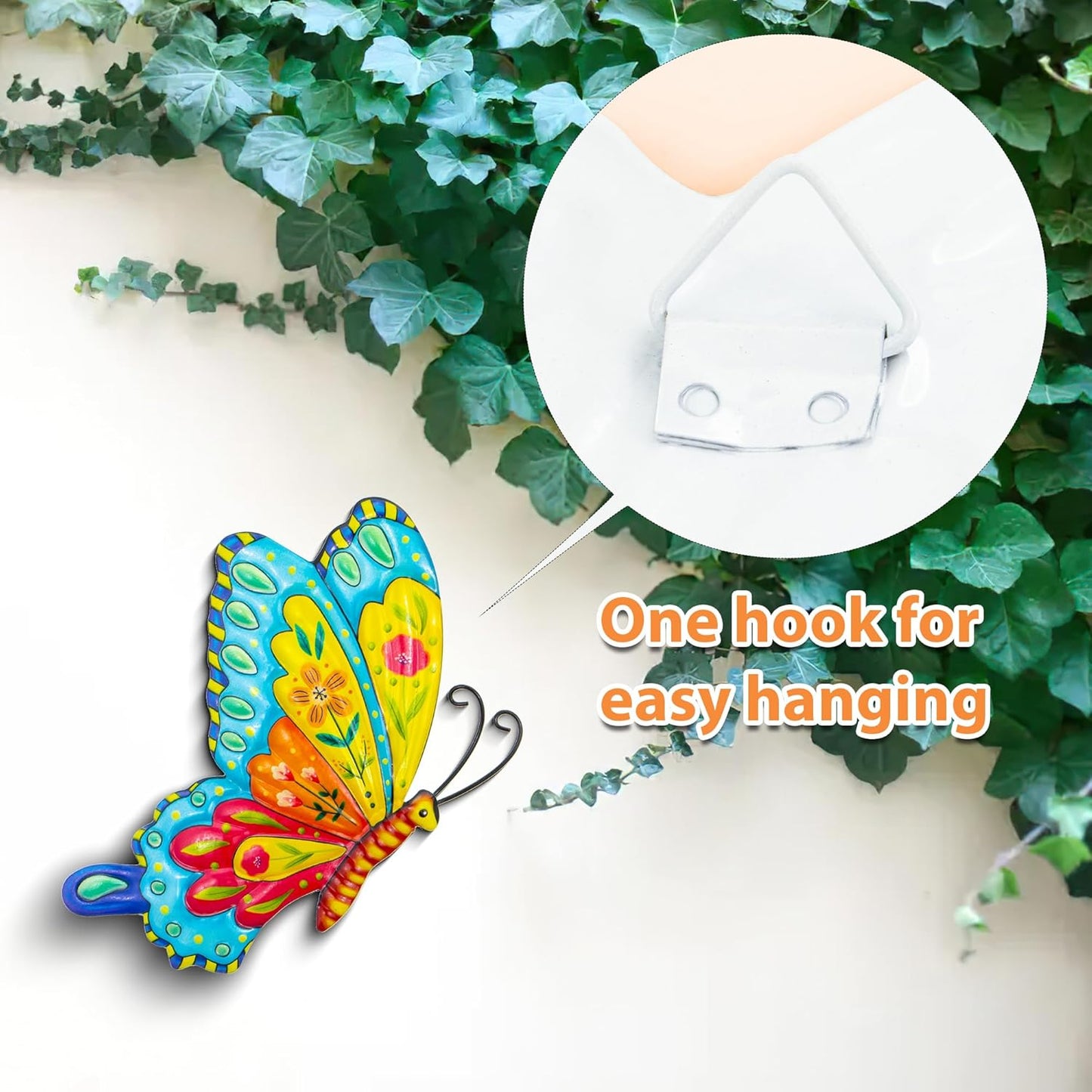 J-Fly Metal Butterfly Wall Decorations Garden Decor Room Decor, Lawn Ornaments Ladybugs Live- 3 Pieces, Outdoor Garden Yard Decor for Home and Office Decoration