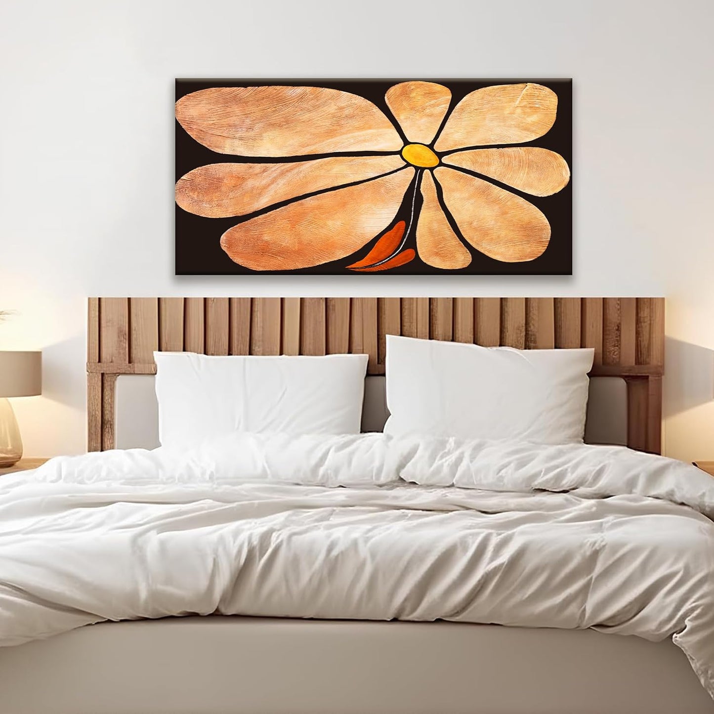 Flower Abstract Wall Art Canvas Art Wall Decor Prints Picture Landscape Flowers Painting Brown Floral Wall Art Bedroom Bathroom Office Home Wall Decor 20"X40"Ready To Hang