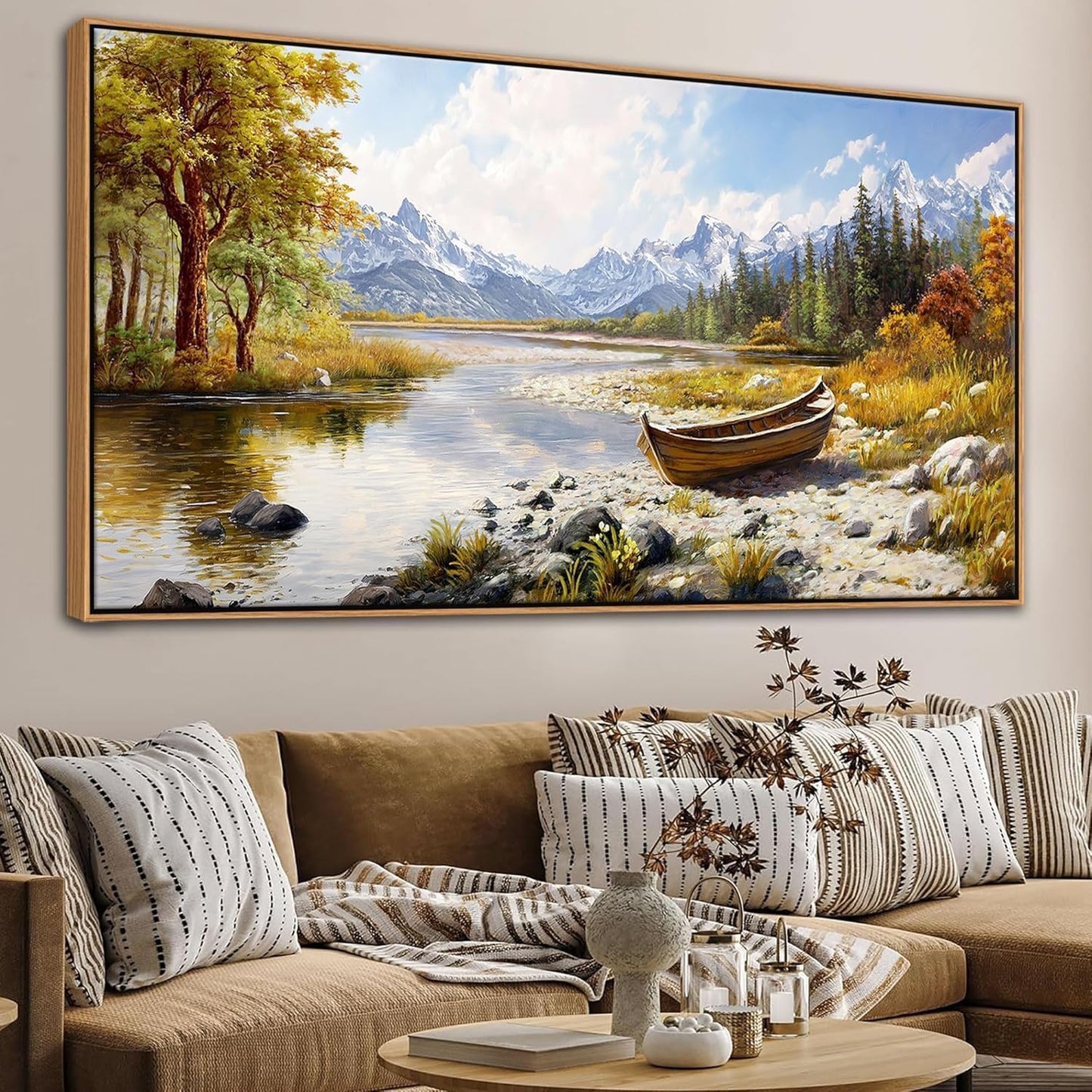 Mofutinpo Mountain Landscape Wall Art - Nature Forest Canvas Art for Living Room, Bedroom & Dining Room - Framed Paintings for Wall Decor - Large Scenic Artwork for Home 20x40IN