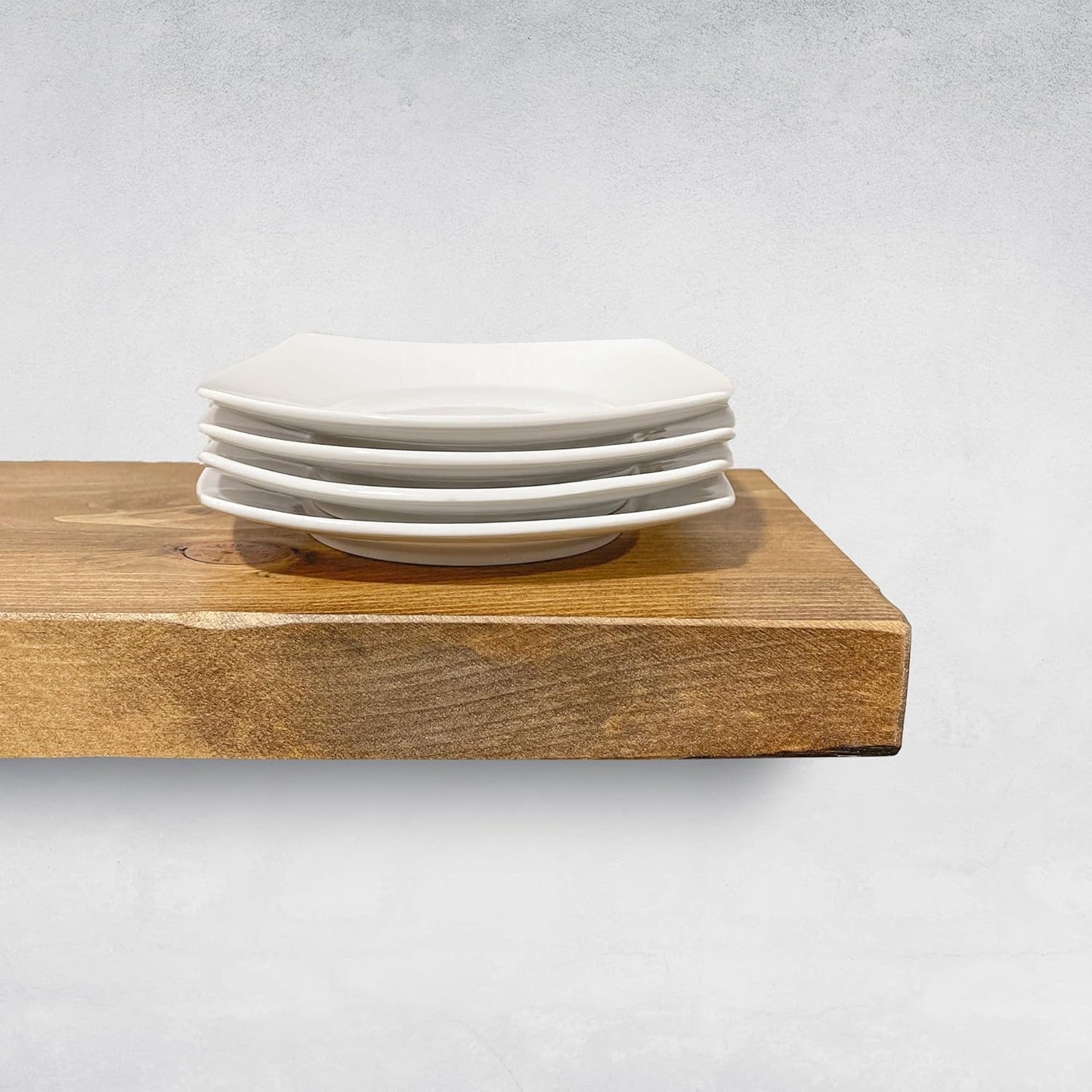 URBANDI, Rustic Floating Shelves, Set of 2, Hidden Bracket, Solid Wood, Heavy Duty, Wall Mounted Shelves, (Brown, 36Wx10D)