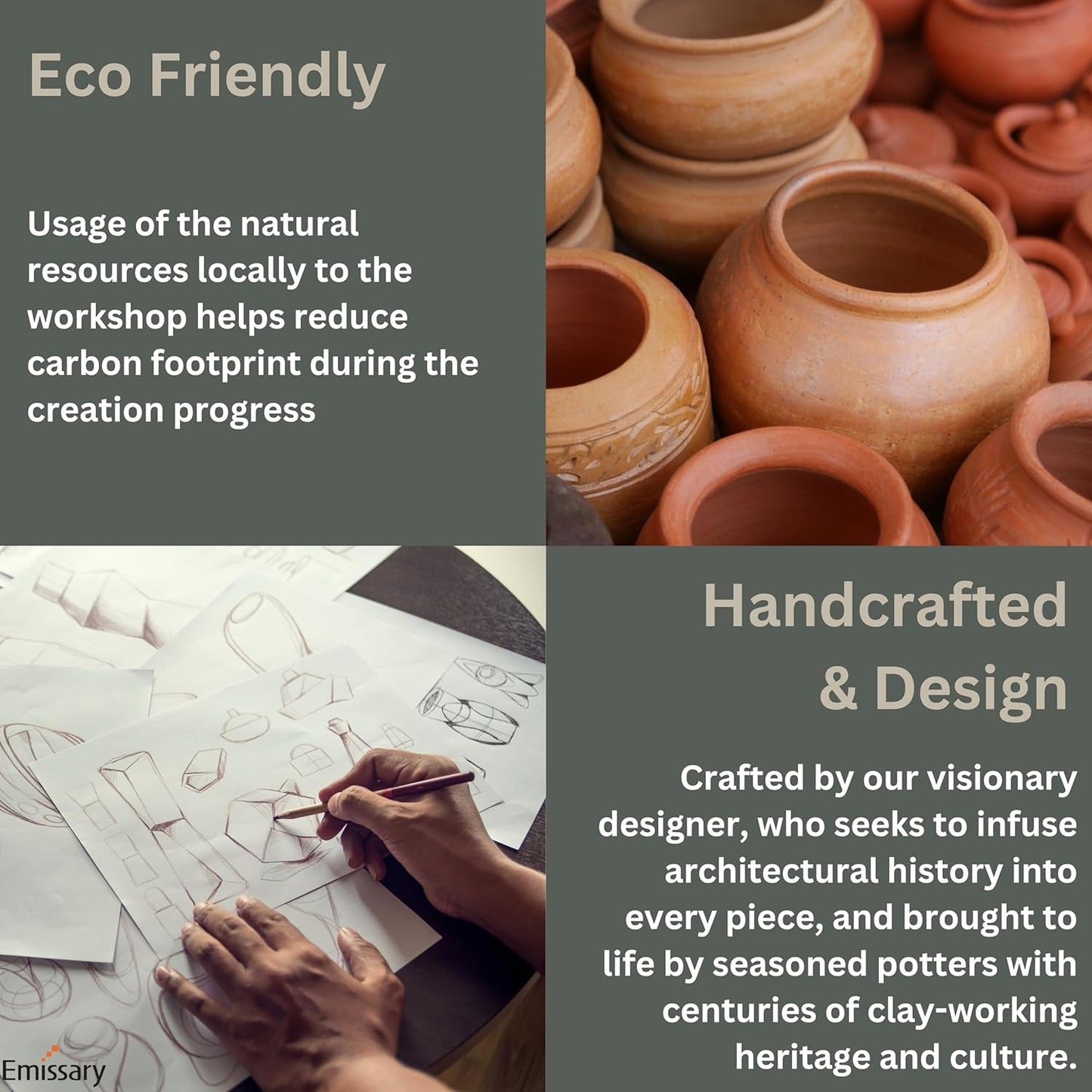 Emissary Round Stoneware Planter (Parent SKU 12012) (Blue, 8" D x 7" H)