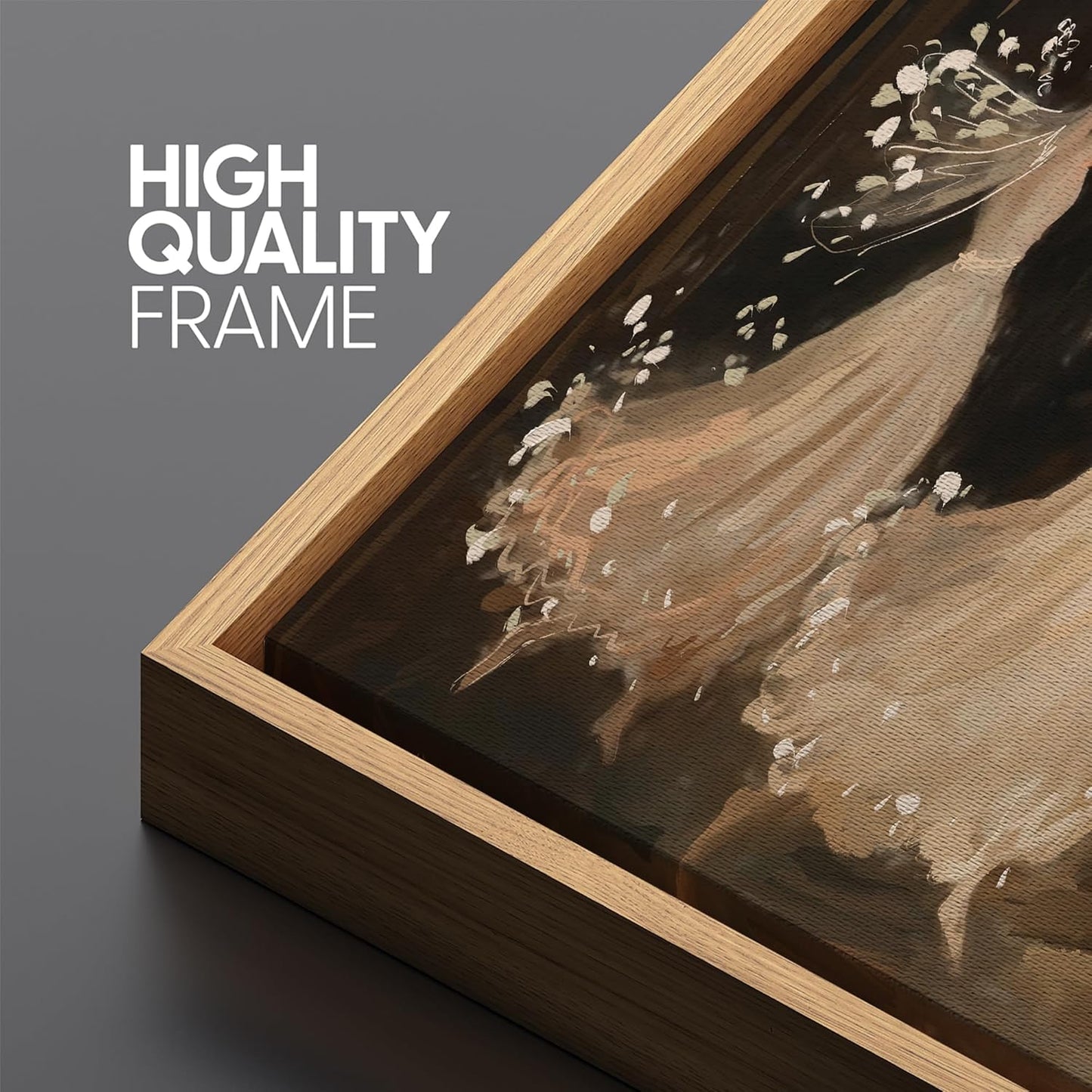 MUDECOR Large Framed Canvas Print Wall Art Ballet Dancers in Motion Romantic Impressionist Dance Scene Illustrations Decorative Colorful Multicolor for Bedroom - 60"x20"