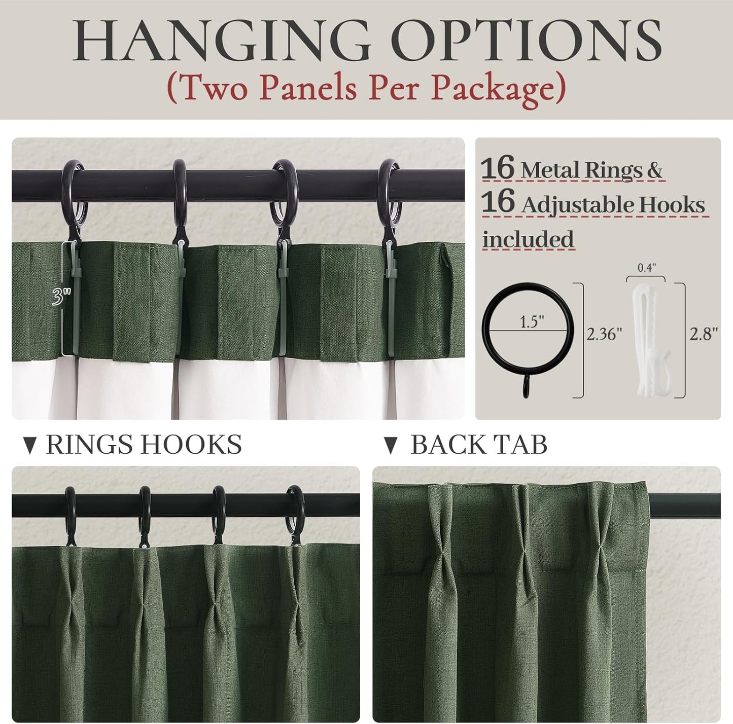 Olive Green Bedroom Curtains 84 Inch Length 2 Panels Set Burg,Pinch Pleated Decorative Blackout Drapes Thermal Insulating Window Boho Cottage Full Light Blocking Curtain Lined Linen Blend Sunroom Pine