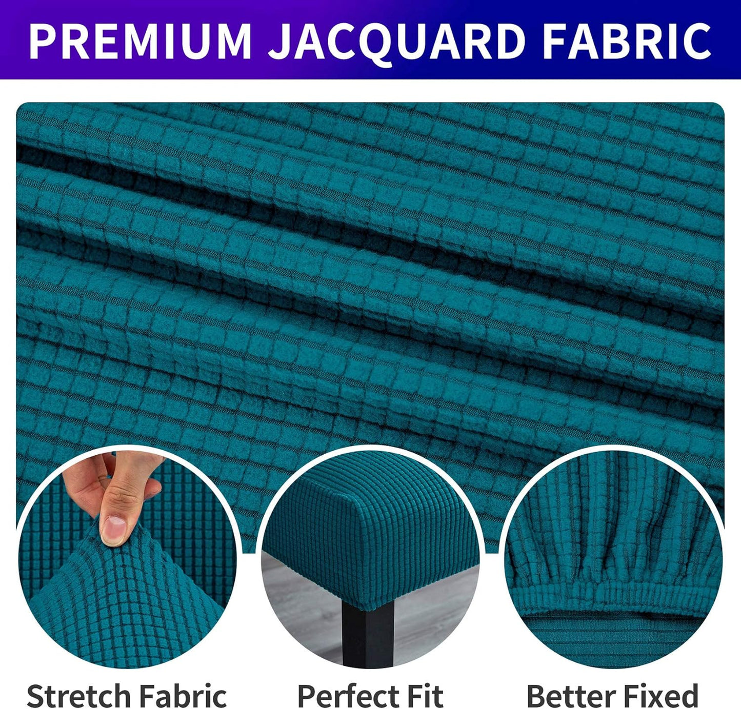 Howhic Stretch Chair Covers for Dining Room Set of 2, Removable Washable Dining Room Chair Covers, Dining Chair Slipcovers Seat Protector, Great Home Decor and Banquet Upholstery (Teal, 2 Pack)