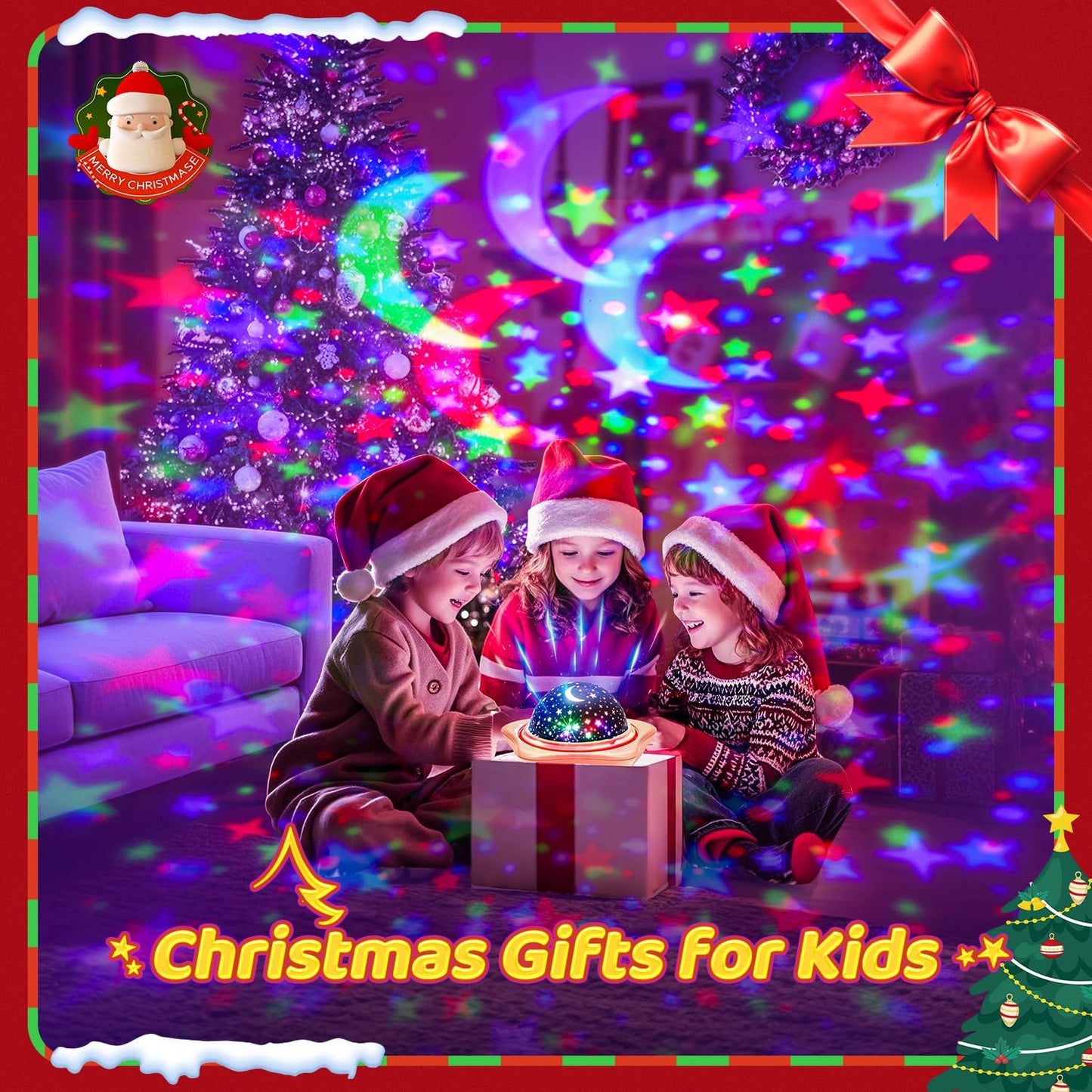 PIKOY Unicorn Room Decor for Girls Bedroom, 96 Lights+6 Films Unicorn Night Light for Girls Room Decor, Princess+Mermaid+Butterfly Lamp, 360° Rotation+Cordless 3-6 Year Old Girl Birthday Gift Ideas