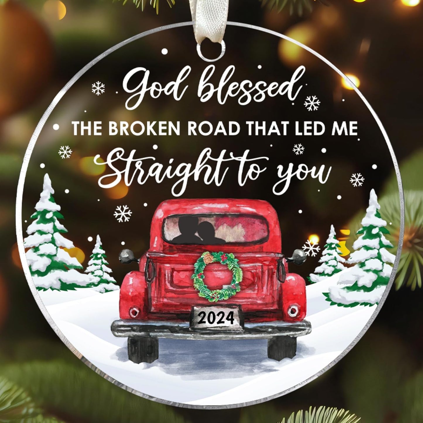 Couple Ornament - Couple Gifts - Gifts for Girlfriend, Boyfriend, Wife, Husband - Anniversary Ornaments for Him, Her - Acrylic Ornament 2024