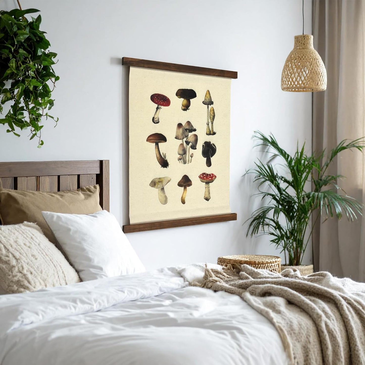 American Art Decor Hanging Linen Mushroom Tapestry Vintage Wall Art Hanging