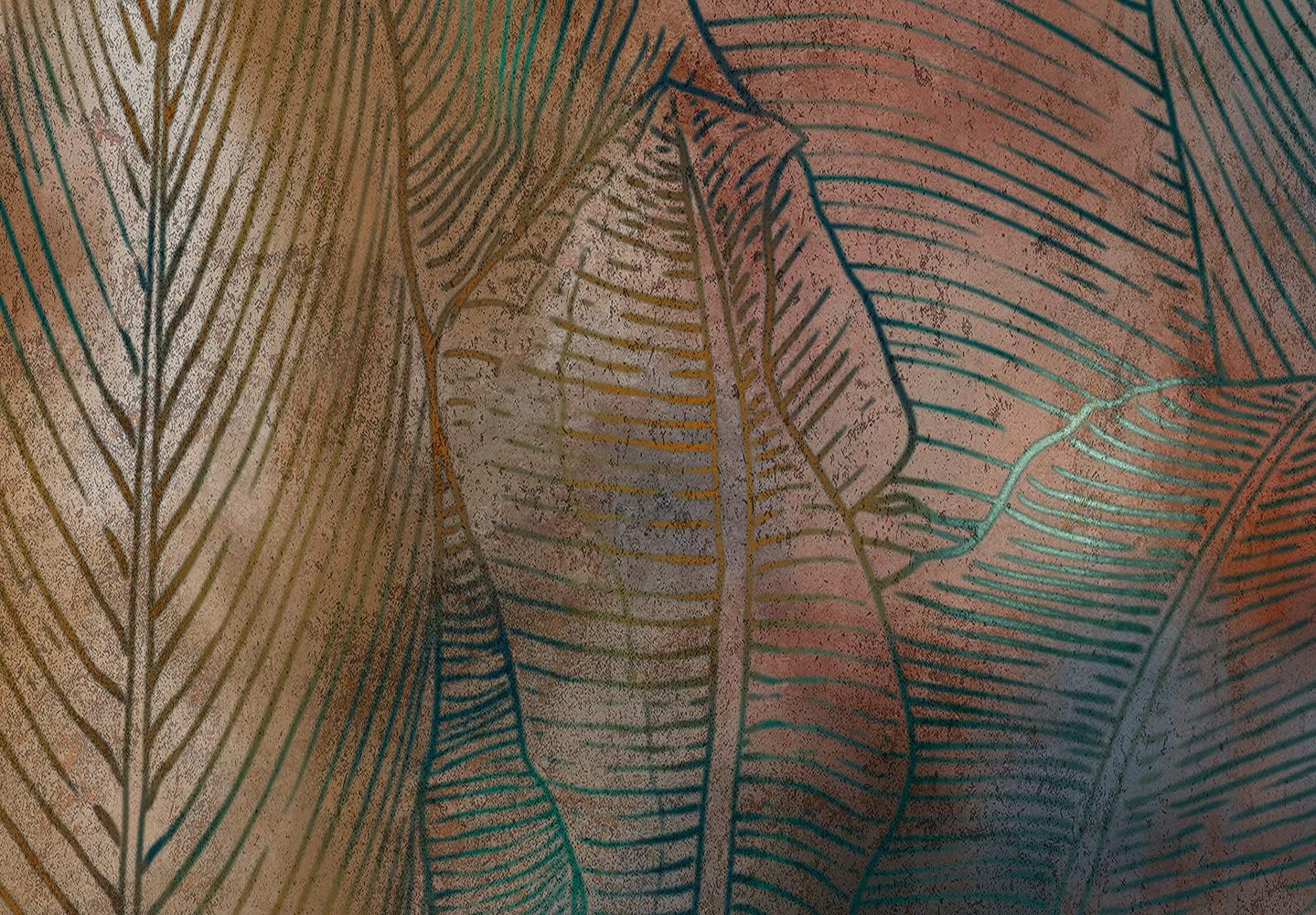 artgeist Wall Mural Jungle 77x55 in - XXL Peel and Stick Self-Adhesive Wallpaper Removable Large Sticker Foil Wall Decor Print Picture Image Design Leaves Green Yellow Nature b-A-0825-a-a