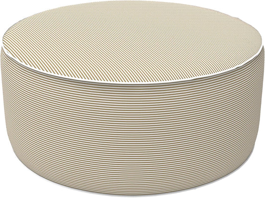 LVTXIII Inflatable Stool Ottoman Footrest with Handle, All Weather Foot Rest, Indoor or Outdoor Use for Home Patio Garden and Camping, D21 x H9, Stripe Beige