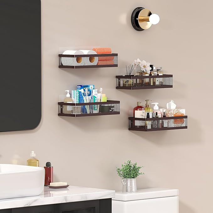 PUSDON Metal Wall Hanging Basket 2 Packs DIY Suitable for Multiple Scenes - Middle Bronze Netting