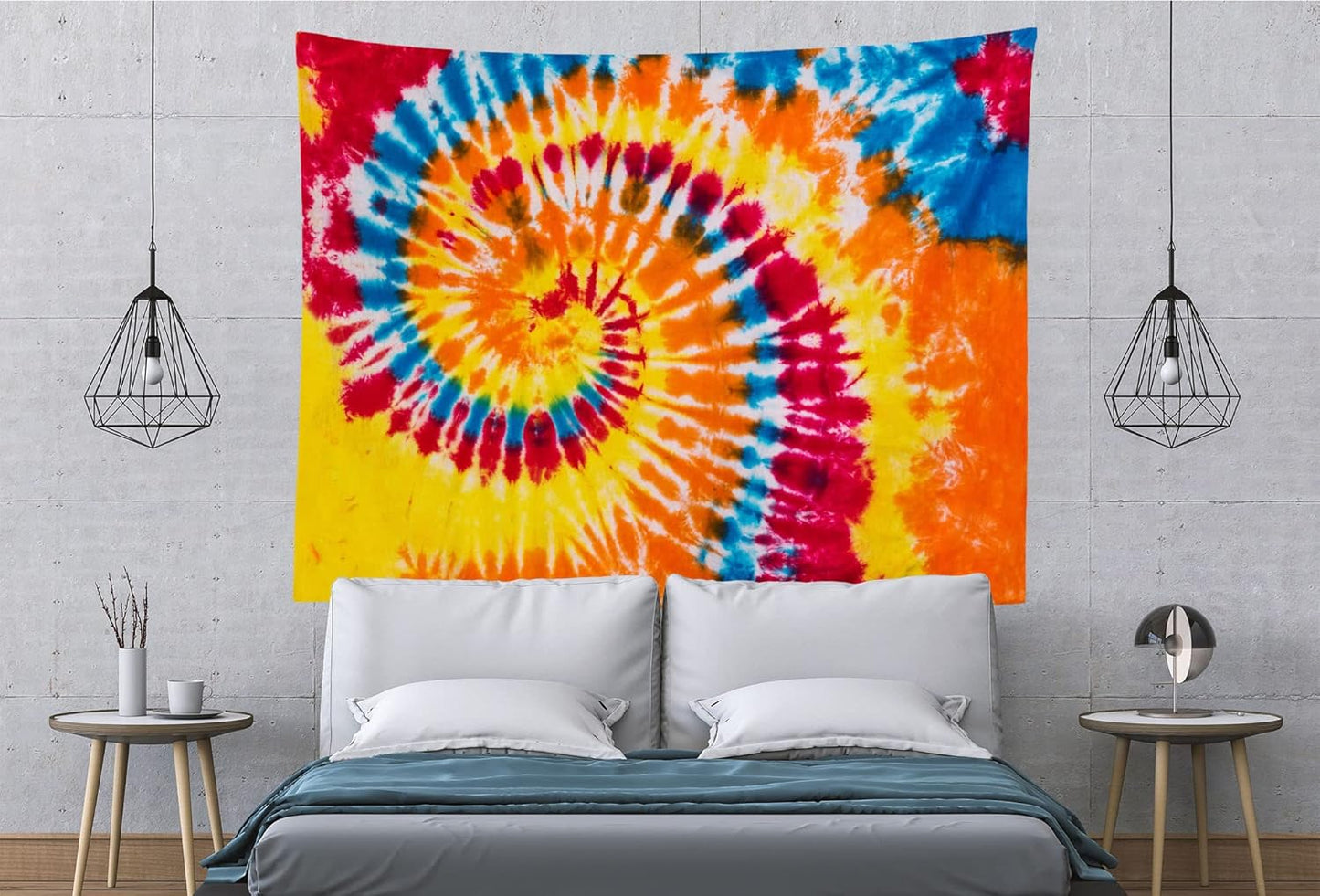 BELECO Tie Dye Tapestry Wall Hanging 106x70 Inch Colorful Spiral Tie Dye Party Decorations Watercolor Rainbow Tapestry 60s 70s Hippie Supplies Tie Dye Tapestries for Bedroom Living Room Dorm Decor