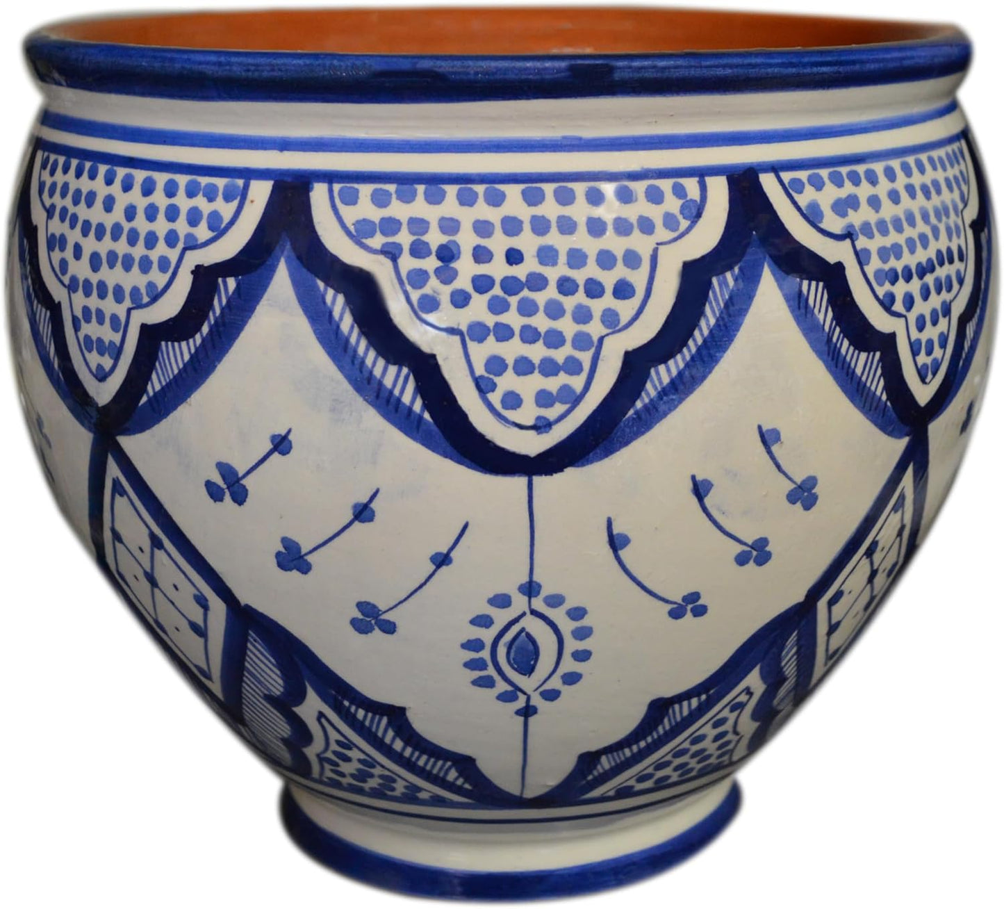 Treasures Of Morocco Flower Pot Moroccan Spanish Garden Drain Hole Ceramic Planter Handmade