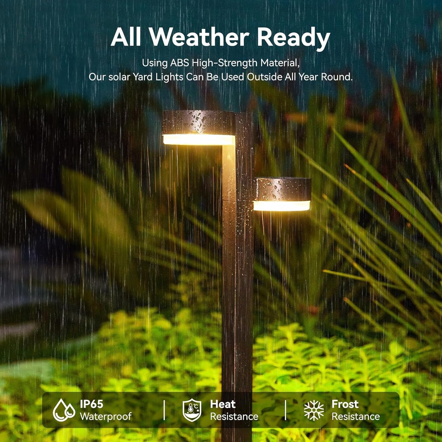 Solar Pathway Lights Outdoor Waterproof, 2 Pack with 4 Head Solar Lights Outdoor Super Bright Up to 12Hrs, Auto On/Off Garden Light for Yard Patio Path Walkway Driveway Outside Decor