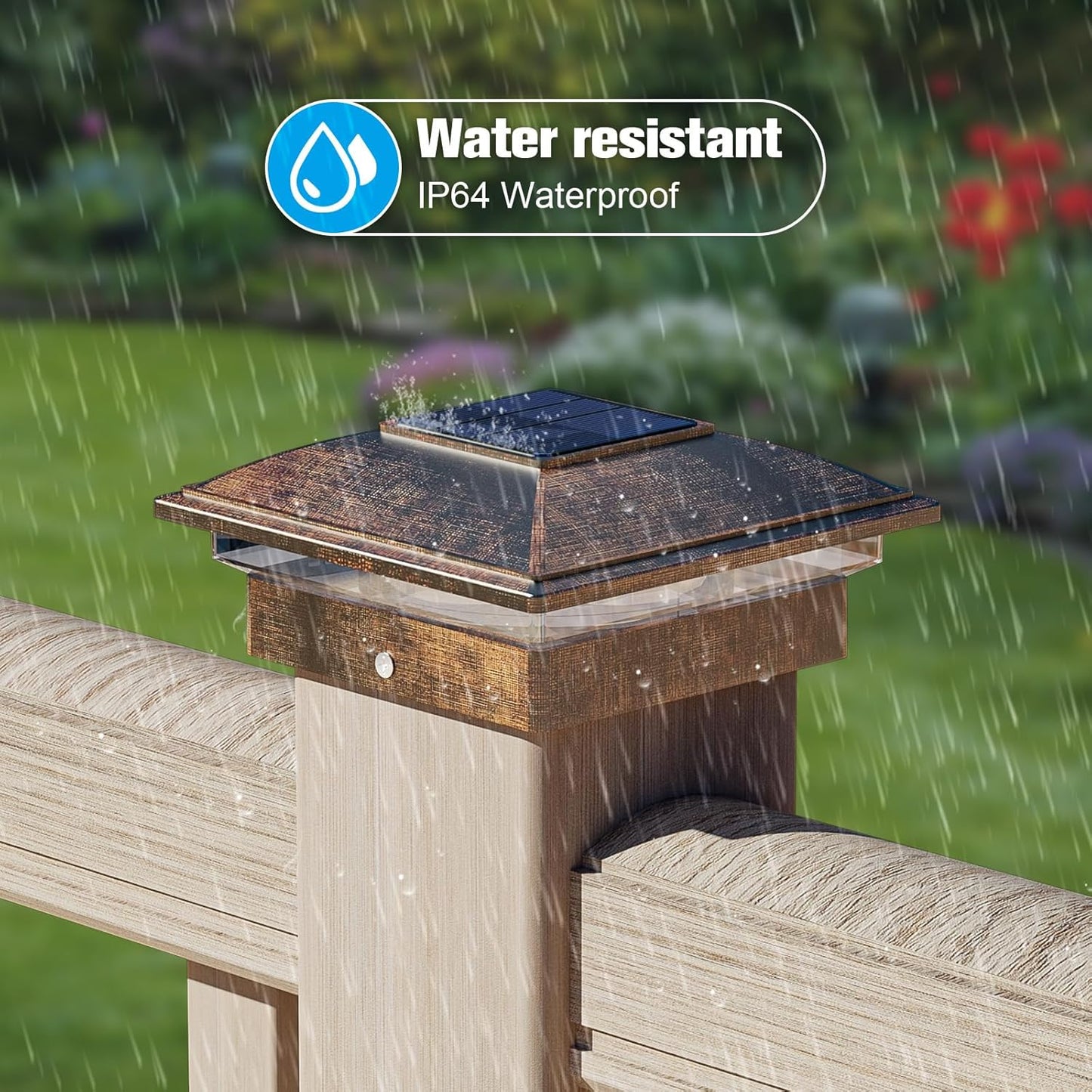 VOLISUN Solar Post Cap Light Outdoor 16pack,Solar Deck Fence - Post Lights Waterproof for 4x4 Wooden/4x4 Vinyl, with Warm White/Cool White for Garden/Patio/Porch