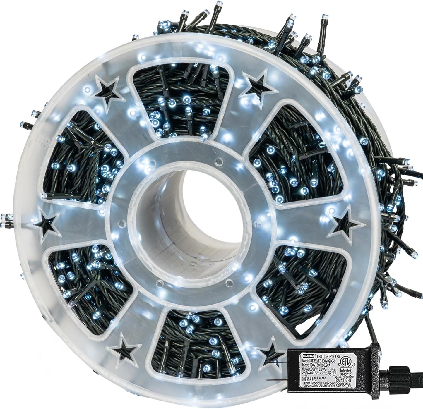 Dazzle Bright 164 FT 500 LED Christmas String Lights, Waterproof Green Wire String Lights with 8 Modes, Outdoor Christmas Decorations for Indoor Garden Party Yard Decor (White)