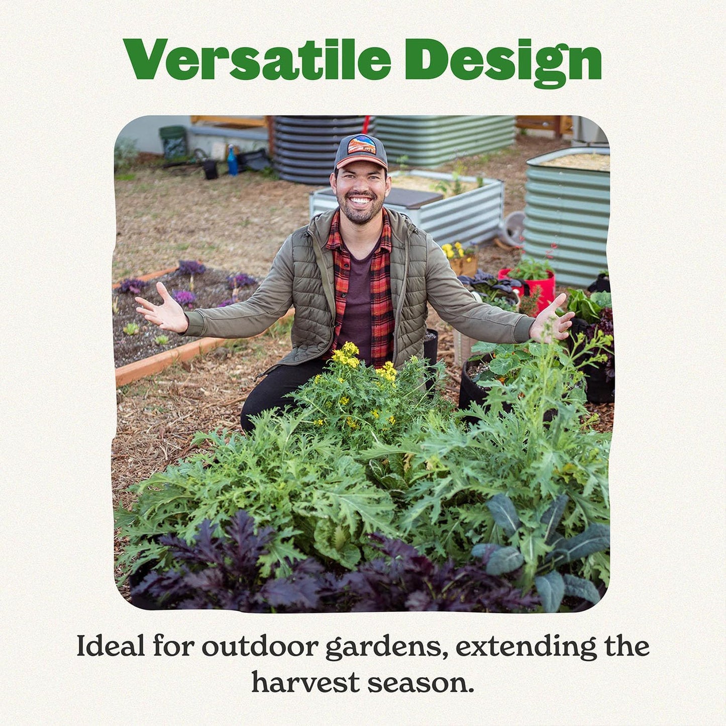 Epic Gardening 5-in-1 Modular Galvanized Raised Garden Bed Kit, 15" Tall Metal Planter Box, Durable Aluzinc Steel Raised Garden Bed Outdoor for Vegetables, Herbs, Flowers & Fruits - Round - Slate Grey