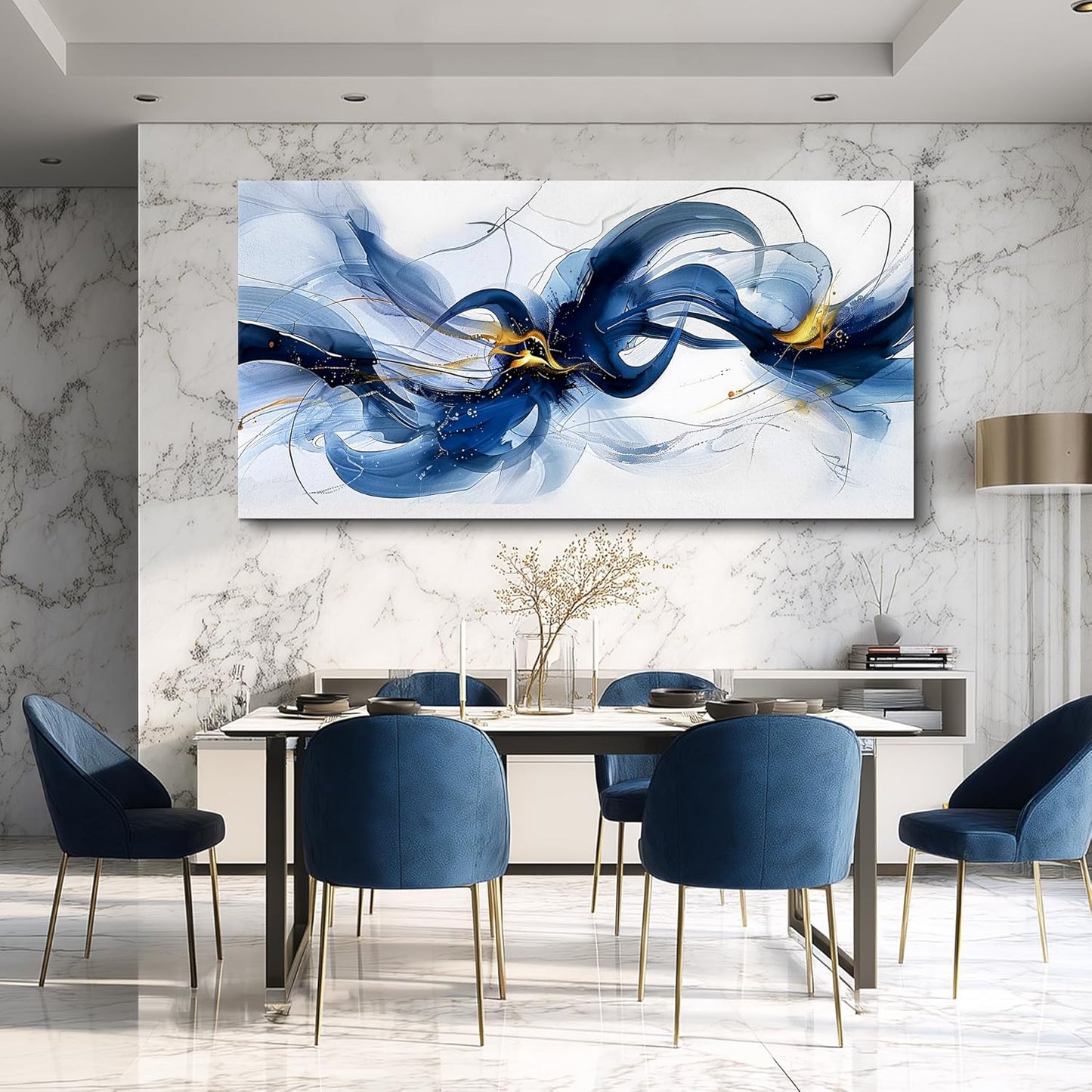 FUHAIHUA Large Wall Decor For Living Room Canvas Wall Art For Office Wall Decorations For Bedroom Abstract Ink Painting Artwork Room Home Decor 24x48 In