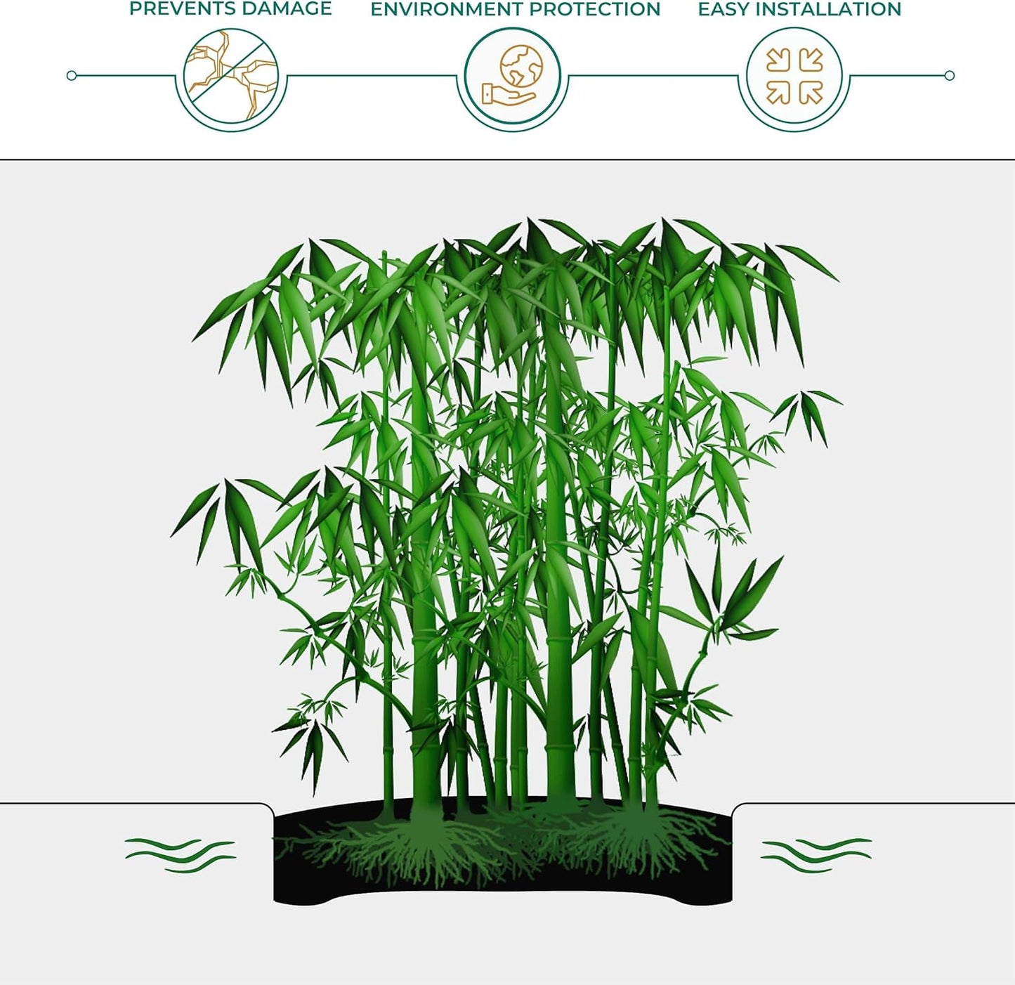 DeepRoot Water Barrier, Versatile Bamboo Barrier, Easy-to-Install Garden Barrier for Landscaping and Protection, Durable, Flexible, 30" x 300' Roll-30 mil Thickness, Black (WB 30/30)