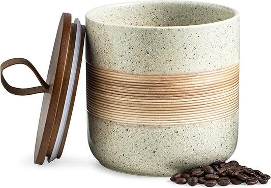 Spice Jars with Lid, Coffee Container Kitchen Food Storage Jars for Spice Sugar Tea Bag, Stackable Decorative Canisters for Countertop, 37oz