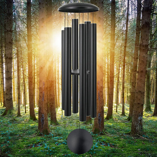 ASTARIN 60" Extra Large Wind Chimes Outside Metal WindChimes with Deep Tone, Outdoor Bass Windchimes for Patio Balcony Garden Yard Decoration,Black