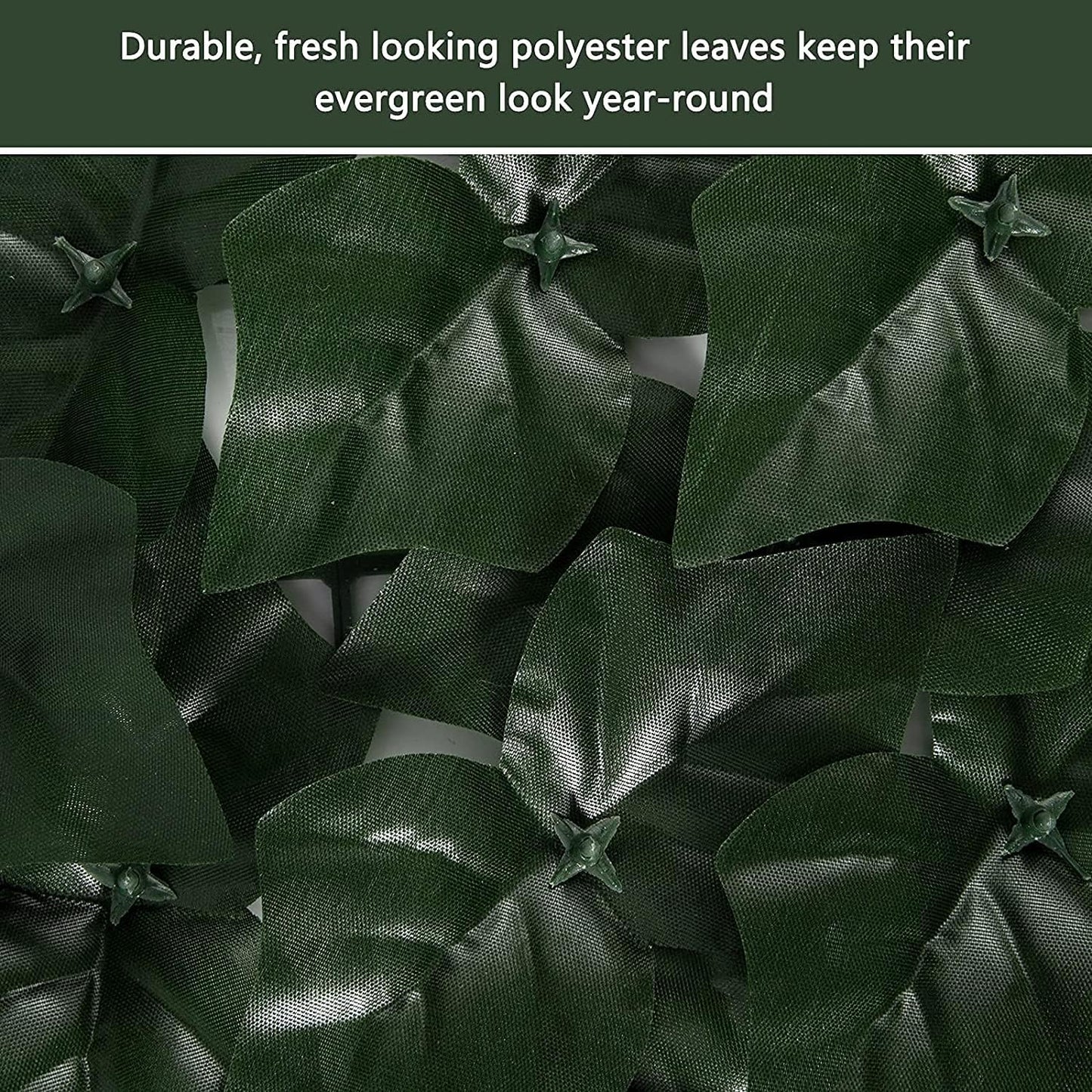 Faux Ivy Privacy Fence Screen Outdoor Expandable Artificial Greenery Roll Fake Hedge Wall Patio Green Plastic Leaf Plant Vine Grass Panels Gate Covering Garden Yard Balcony (158.0 X 60.0 in)