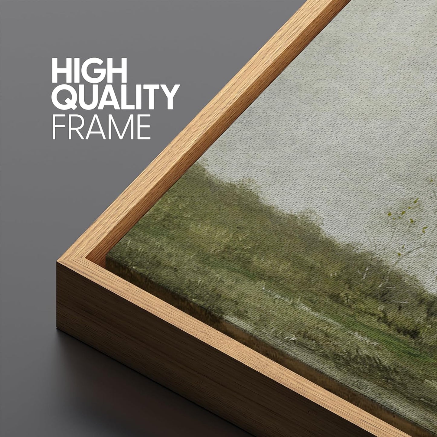 MUDECOR Extra Large Framed Canvas Print Wall Art Soft Pastoral Landscape Wall Art with Trees Antique Retro Fine Art Illustrations Decorative Colorful for Bedroom - 60"x30"