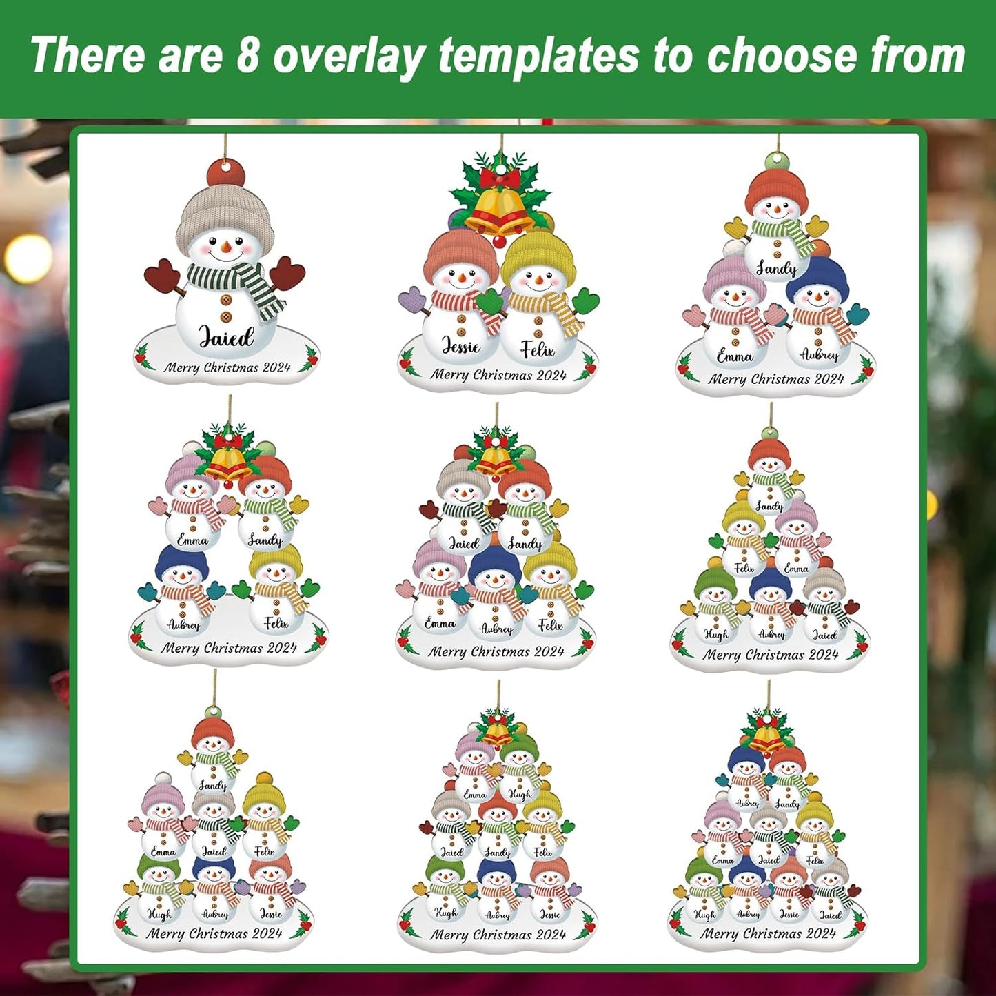 Personalized Snowman Christmas Ornament 2025, Photo Acrylic Customized Family Christmas Snowman Ornament with Picture for Xmas Tree Decor Custom Gifts