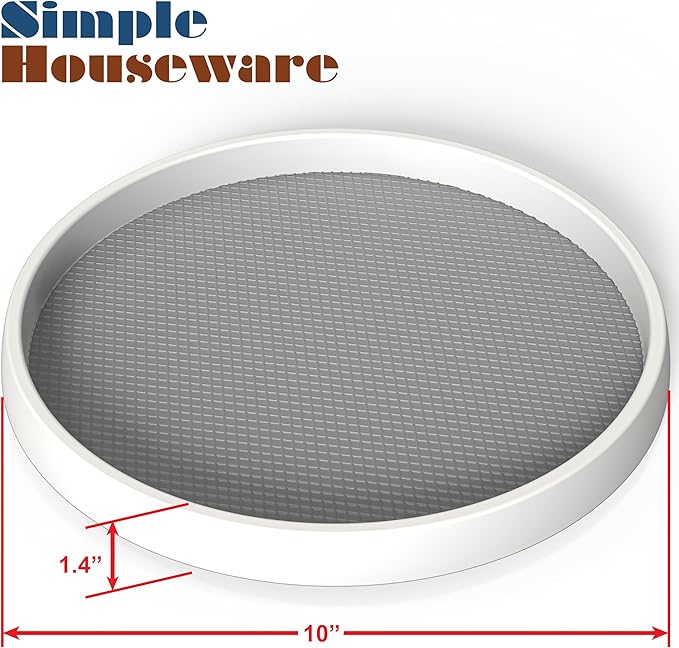 Simple Houseware 10-Inch Lazy Susan Spice Organizer Rotating Tray, 4-Pack