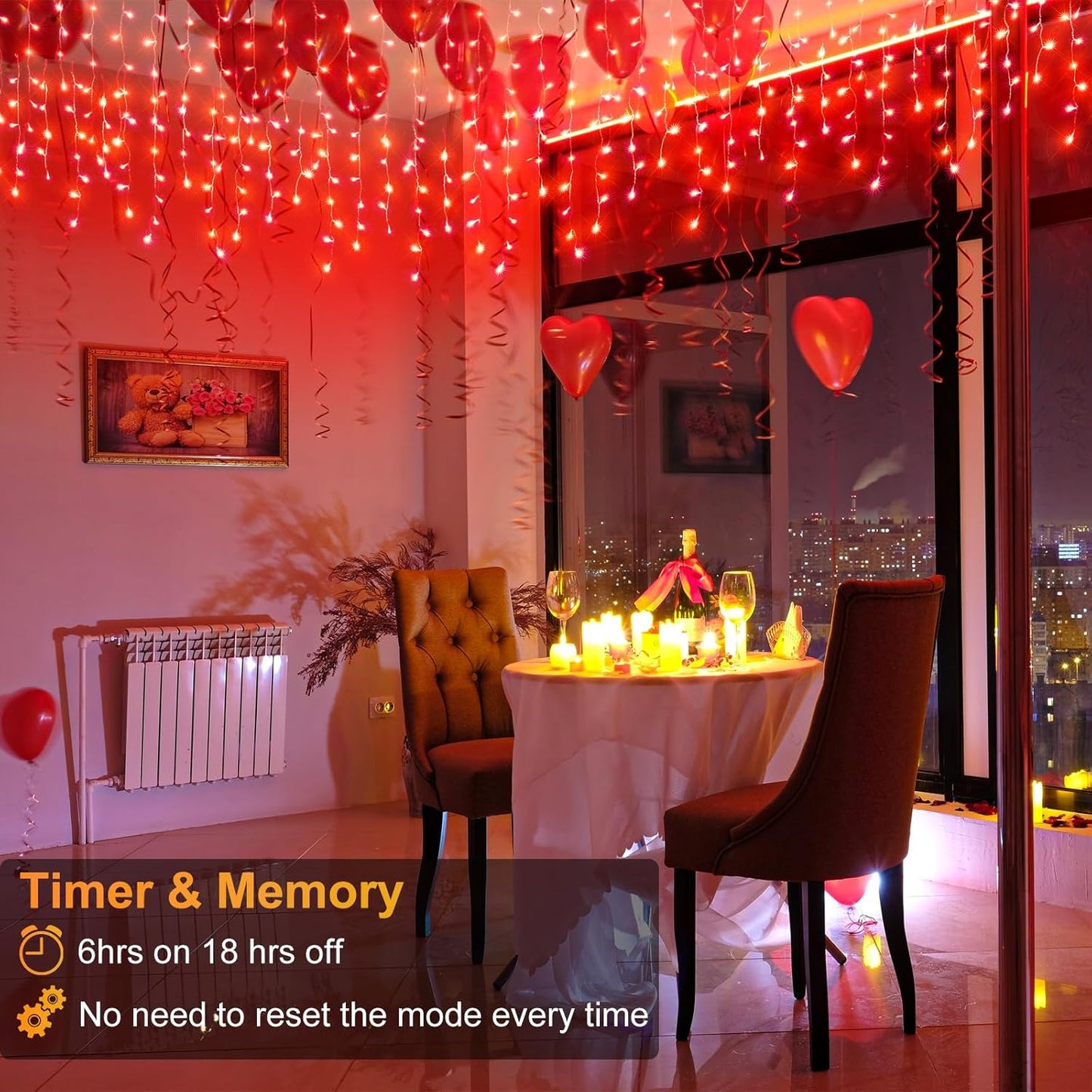 66ft Icicle Lights for Outside, Red Christmas Lights Outdoor Waterproof for House, 640 LED Twinkle Tree Lights with 120 Drops Clear Wire Short Curtain Light for Room Home Wall Indoor Decorations