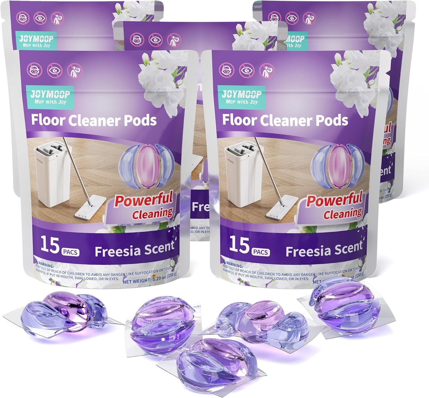 JOYMOOP Floor Cleaner for Mopping, 75 PCS Mopping Solution, Hardwood Floor Cleaner, Works Perfectly with Mop Bucket