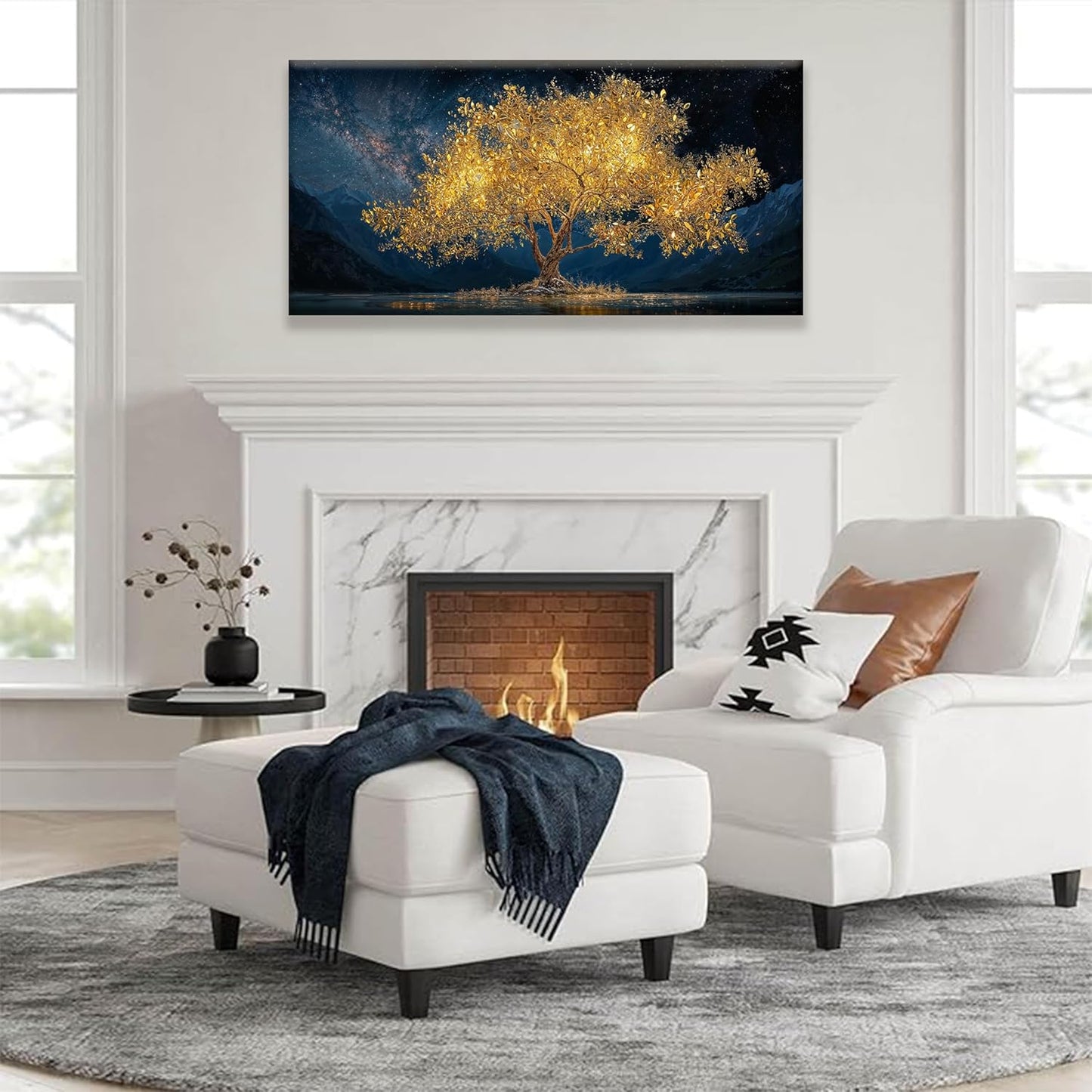 Tsomzxng Modern Canvas Wall Art Decor Print Paintings Gold Tree Of Life Landscape Painting Prints Abstract Wall Decor Picture For Bedroom Office Home Kitchen Artwork Ready To Hang 20"×40"
