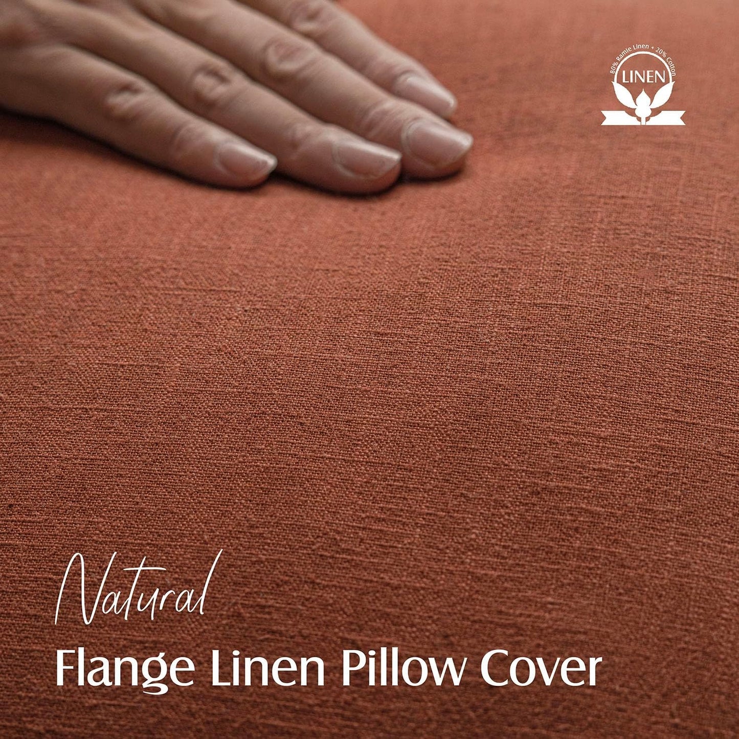 Foindtower Set of 2 Decorative Linen Fringe Lumbar Throw Pillow Covers Farmhouse Cushion Cover with Tassels Accent Pillowcase for Couch Sofa Bed Living Room Home Decor,12×20 Inch,Autumn Rust Orange