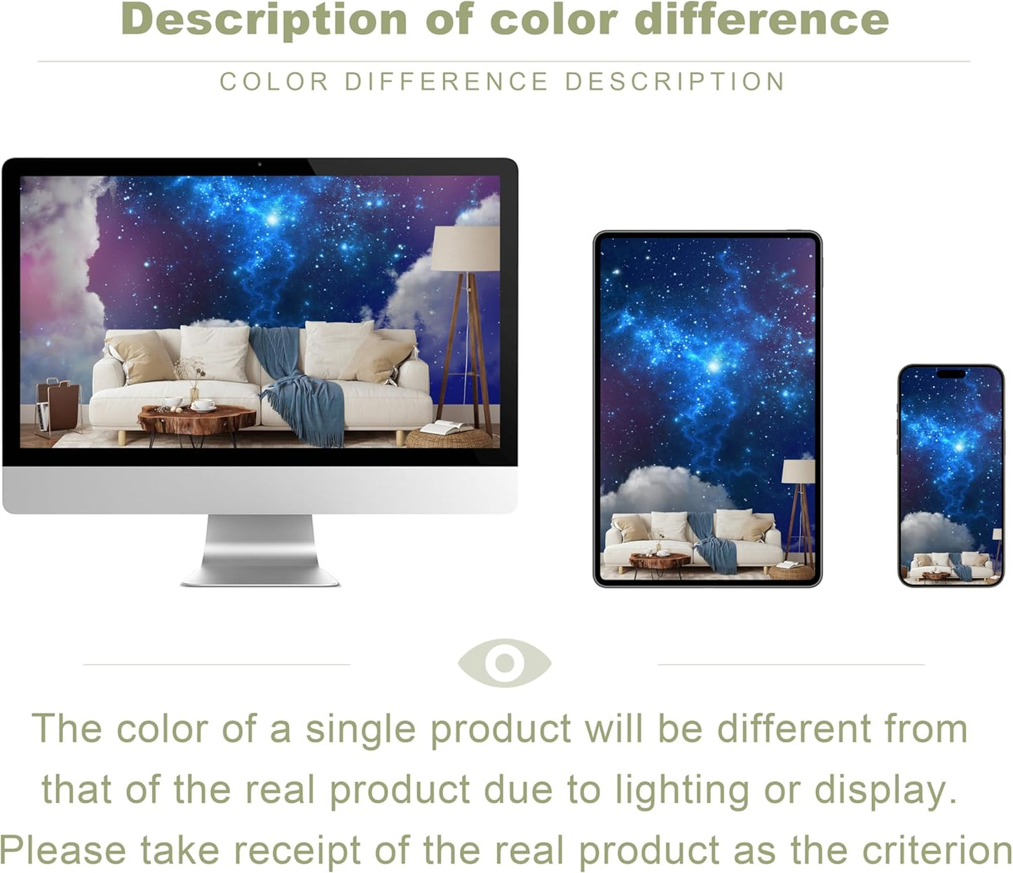 Galaxy Starry Cloud Wallpaper for Ceiling Purple Starry Sky Wall Mural Living Room Bedroom（Not Peel n' Stick）