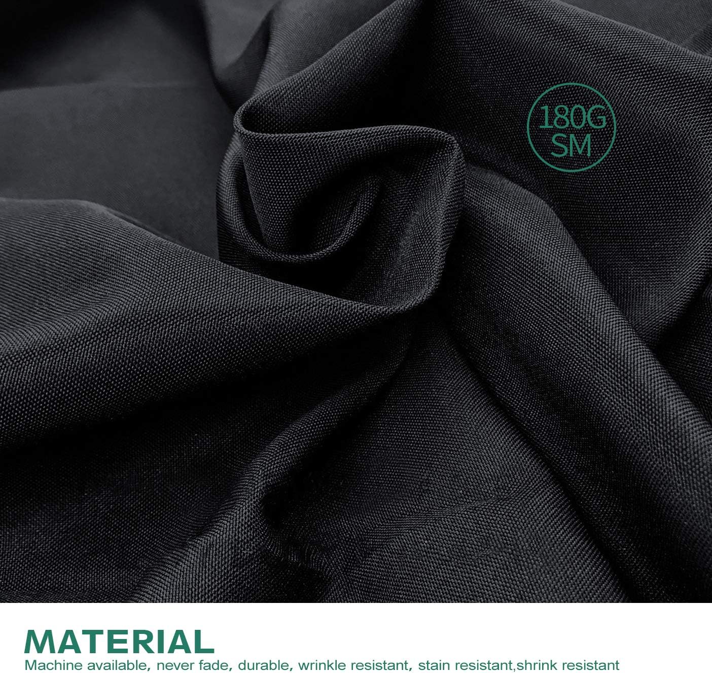 Surmente Black Tablecloth for Round Tables, 108-inch Round Table Cloths for Weddings, Banquets, or Restaurants