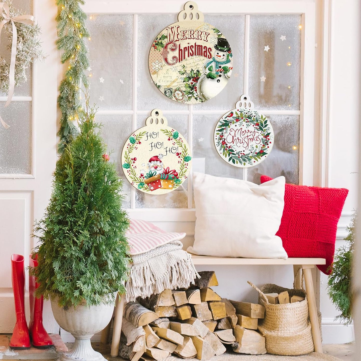 Hollow Wooden Ball Ornaments for Paint Christmas Decorations Cutouts Unfinished 6Pack, Wood Bell for Crafts DIY Blank Cutouts Ornament Winter New Year Decorations 3 Size