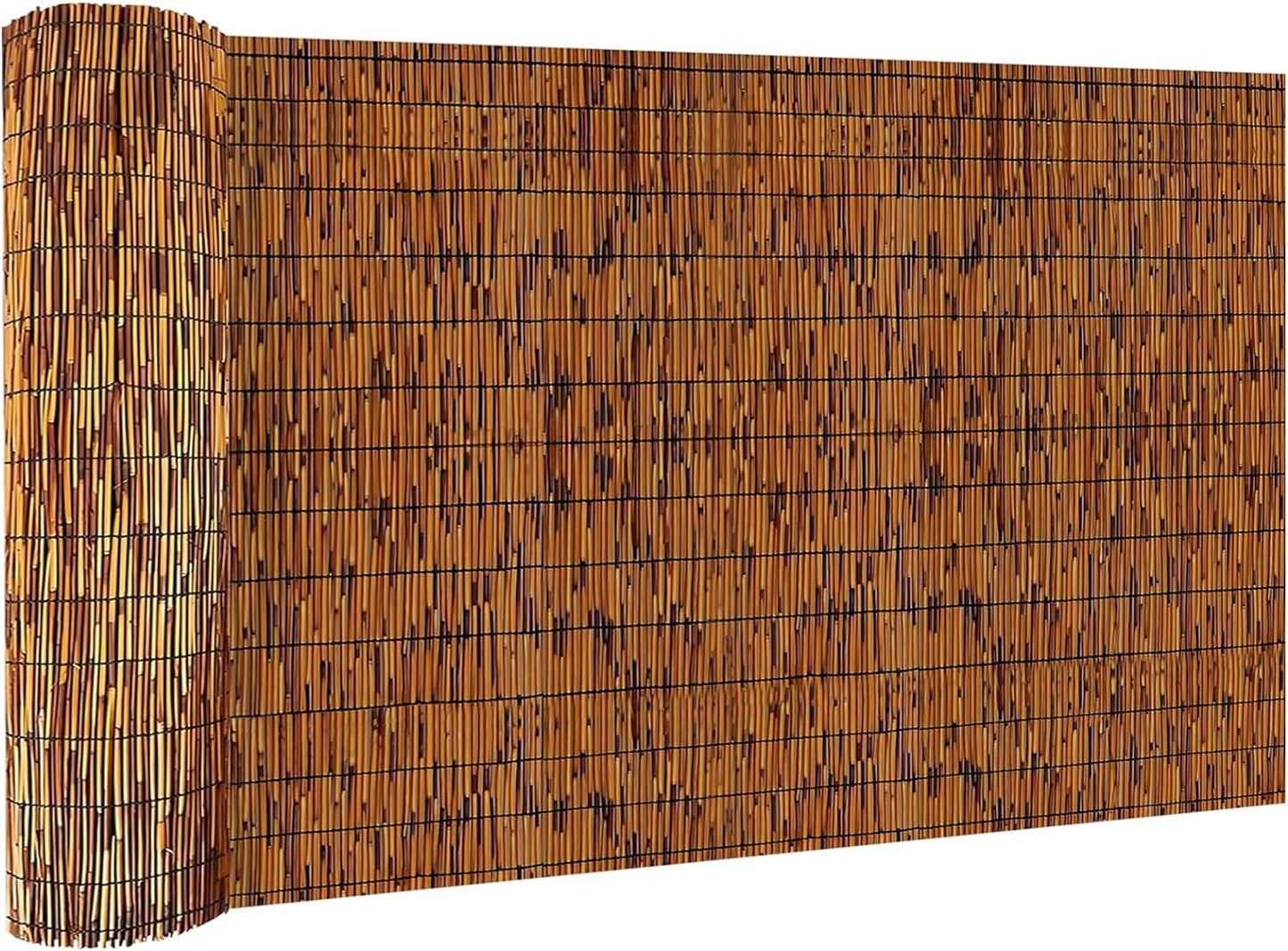 Natural Reed Fencing Rolls, Decorative Bamboo Fencing 4 ft High Roll Reed Screen Curtain, Natural Reed Bamboo Fencing for Outdoor Balcony Patio Garden Backyard (Light Russet), LWZLTH7