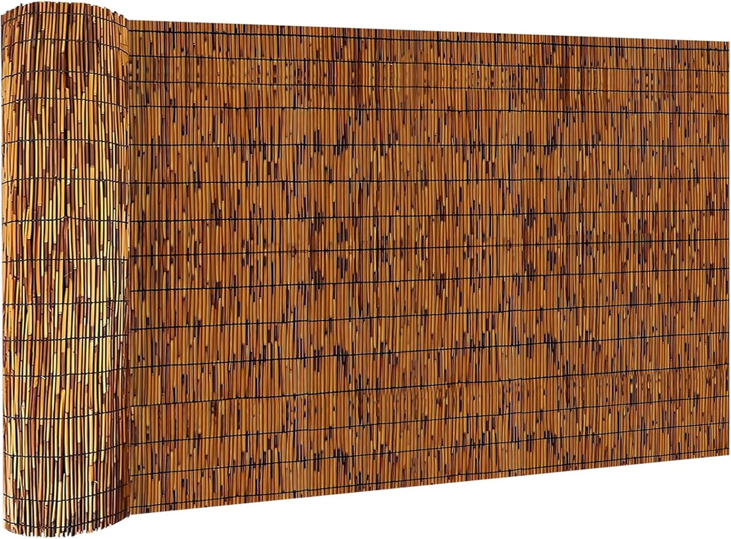 Bamboo Reed Fencing, Light Russet Bamboo Fence Rolls 4 Feet High, Decorative Reed Screen Privacy Curtains for Patio Balcony Garden Backyard Outdoor, 4 x 10 FT