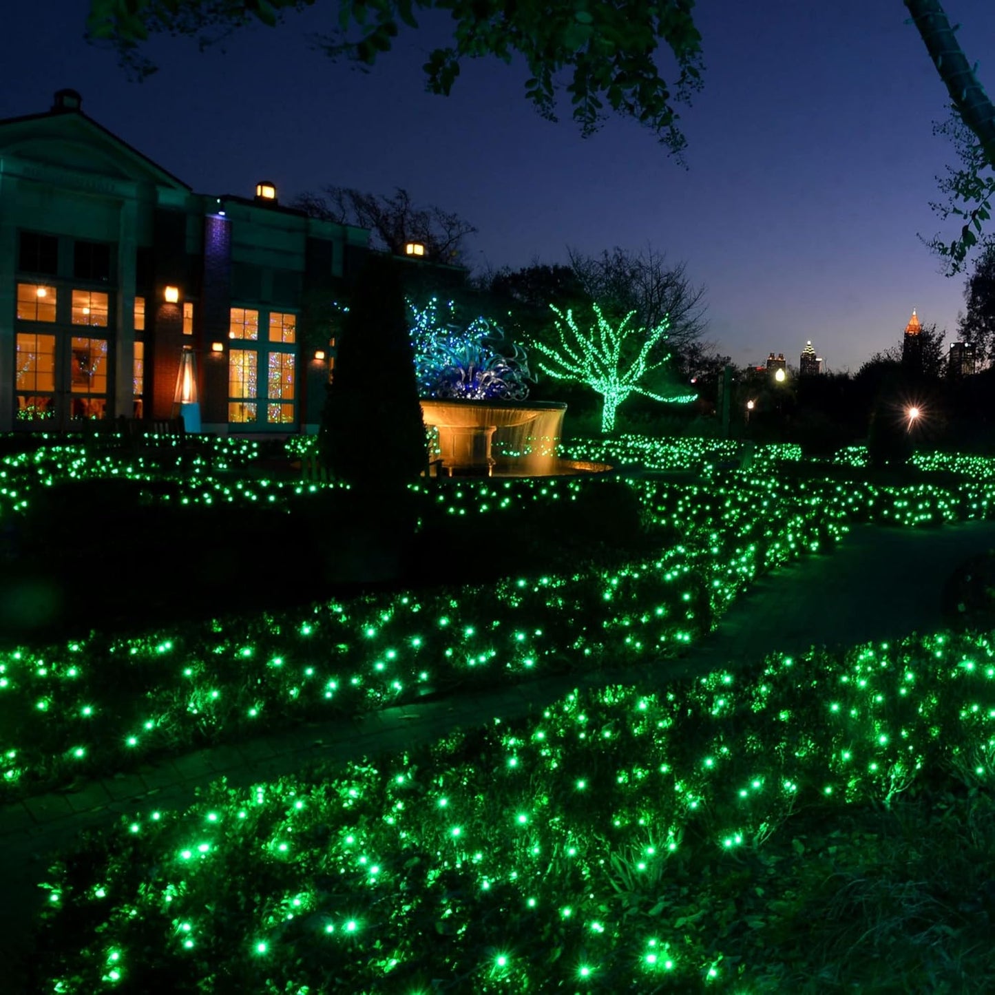 TW SHINE Green Christmas Lights, 18.5FT 100 Count Incandescent Halloween Lights, Waterproof St. Patrick's Day Decorations for Outdoor Indoor Xmas Tree Patio Home Party Garden Yard Decor