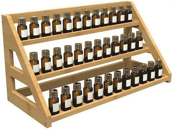 Spice Rack Organizer for Spice Jars: Large Bamboo 3-Tiered Seasoning Rack for Countertop, Kitchen, Cabinet, Pantry
