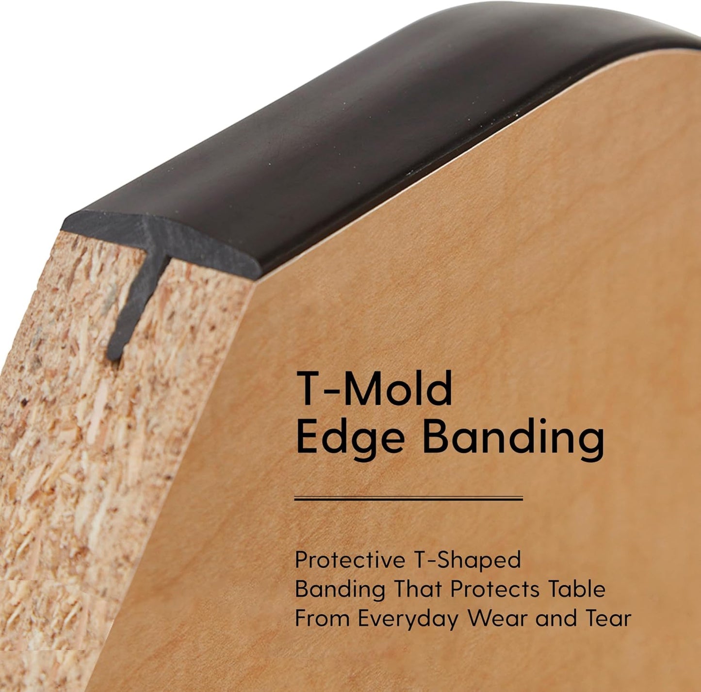 FDP Rectangle Activity School and Kids Classroom Table (24 x 48 inch), Toddler Legs, Adjustable Height 15-24 inches - Maple Top and Black Edge