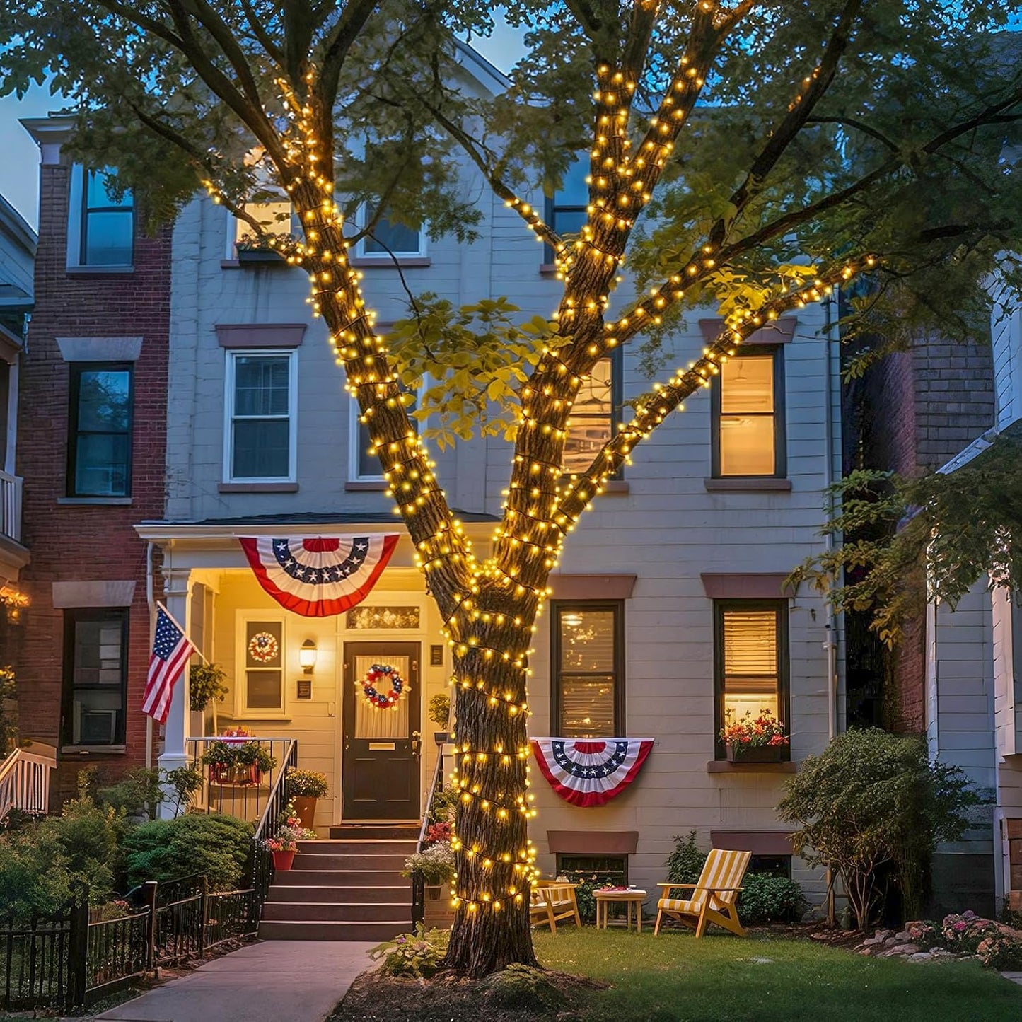 JMEXSUSS Solar String Lights Outdoor Waterproof, Total 66 FT 200 LED Solar Twinkle Lights Outdoor, Solar Christmas Light for Outside Tree Garden Yard Decor(Warm White)