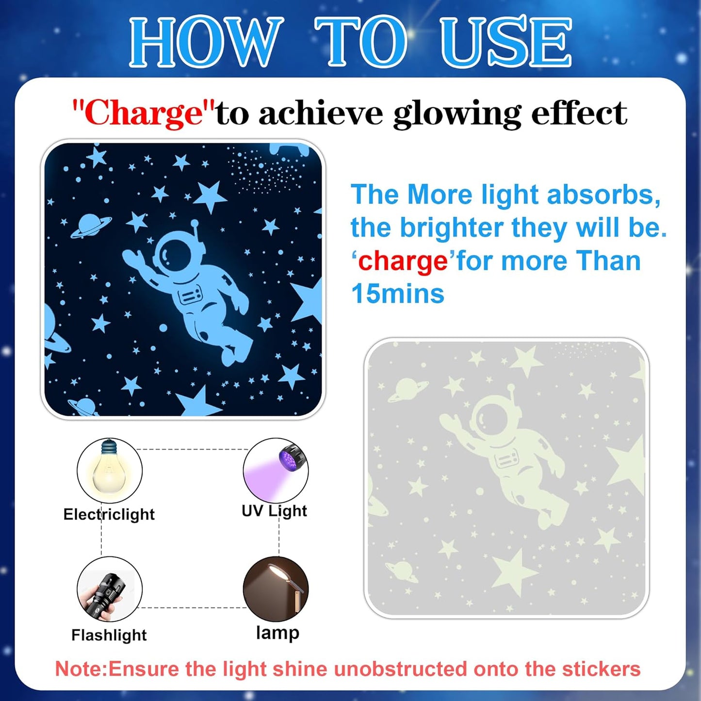 530 Glow in The Dark Stars Ceiling Stars Glow in The Dark Glow Moon and Space Wall Decals Astronaut Universe Galaxy Planet Wall Stickers Glowing Wall Stickers Kid Boys Living Room Decor