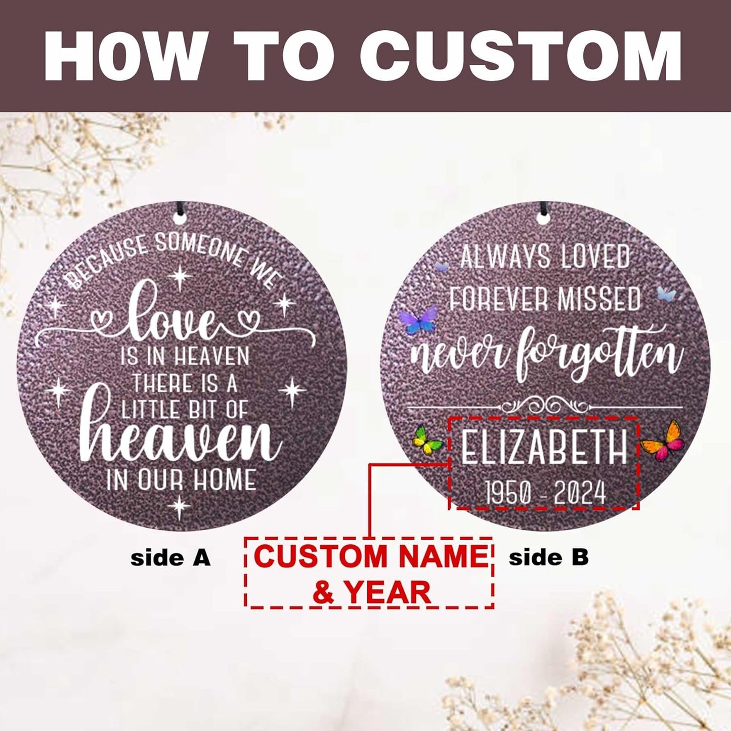 ASTARIN 36" Large Deep Tone Personalized Sympathy Wind Chimes, Memorial Wind Chime for Loss of Mother Father Loved One, Bereavement Gifts Decor Outdoor Patio Garden Graveyard