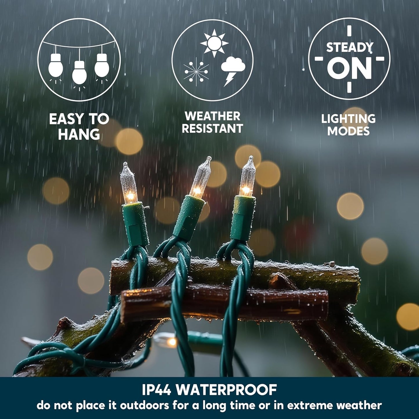 Joiedomi Clear Christmas String Lights Indoor,100 Count Mini Warm White Fairy Light,21.4 FT Lighting Decor for Patio Dorm Classroom Bedroom Holiday Wedding Party Garland Birthday Festival,Green Wire