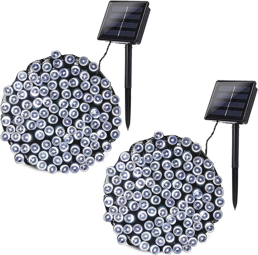 Joomer Solar Christmas Lights Outdoor, 2 Pack Total 144FT 400 LED 8 Modes Waterproof Solar Christmas Lights for Christmas Decoration (White)