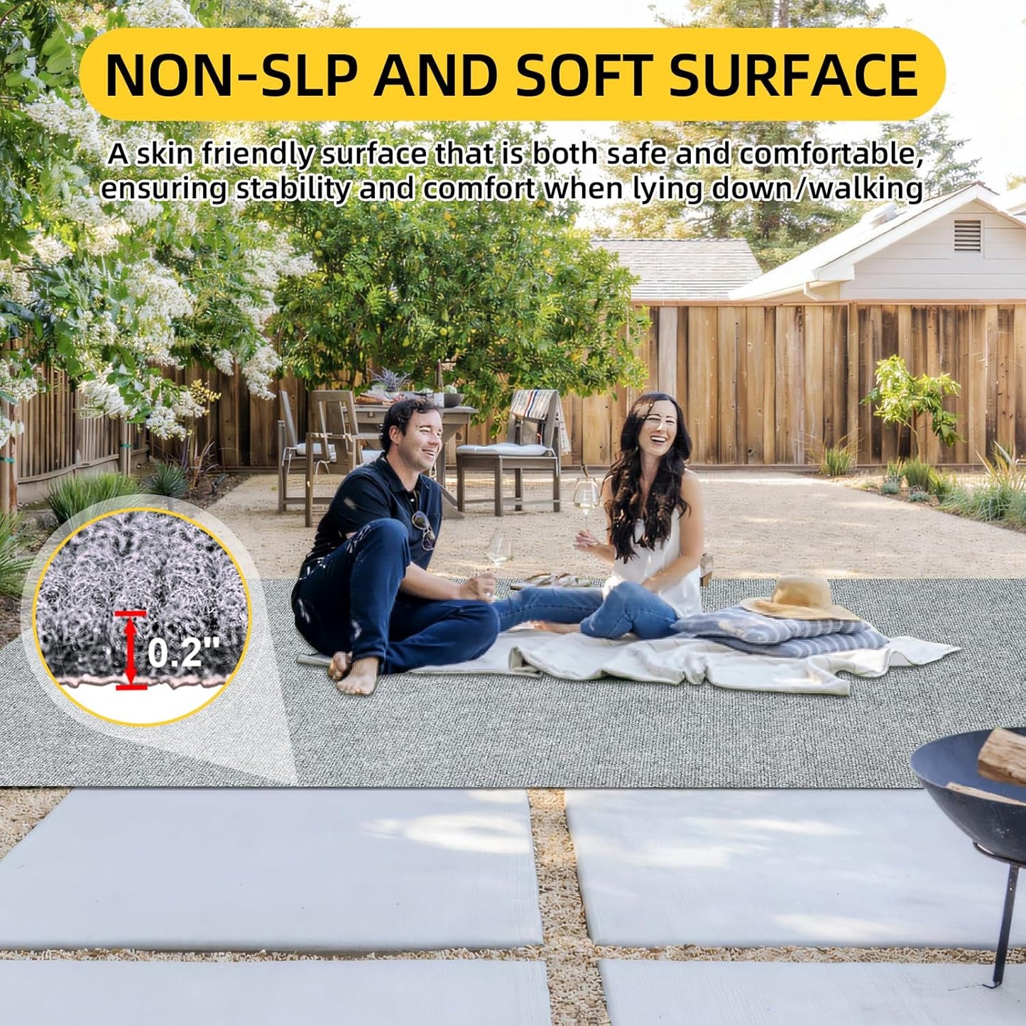 Marine Carpet,6 FT x 18 FT Smoke Gray Indoor Outdoor Carpet 0.2" Thick Boat Carpet with Water-Proof TPE Backing, Non-Slide Outdoor Marine Carpet Roll for Home, Patio, Porch, Deck